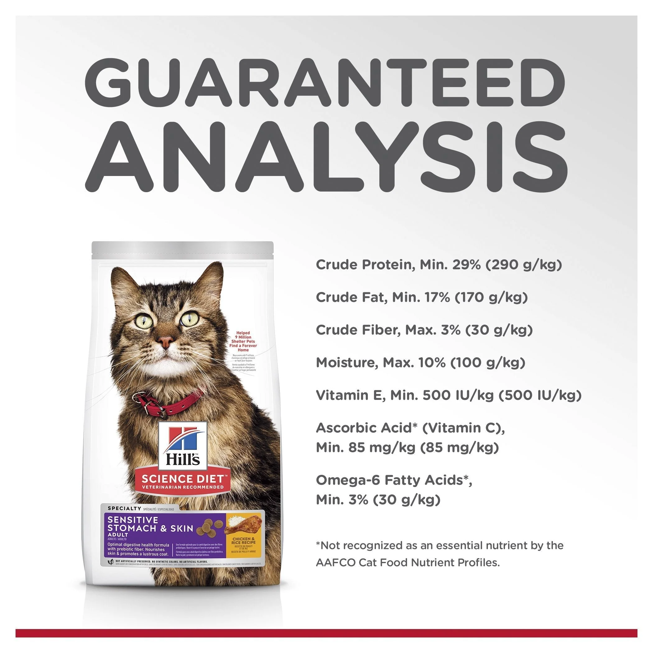 Hills Science Diet Sensitive Stomach and Skin Chicken and Rice Dry Cat Food 7.03kg - Image 9