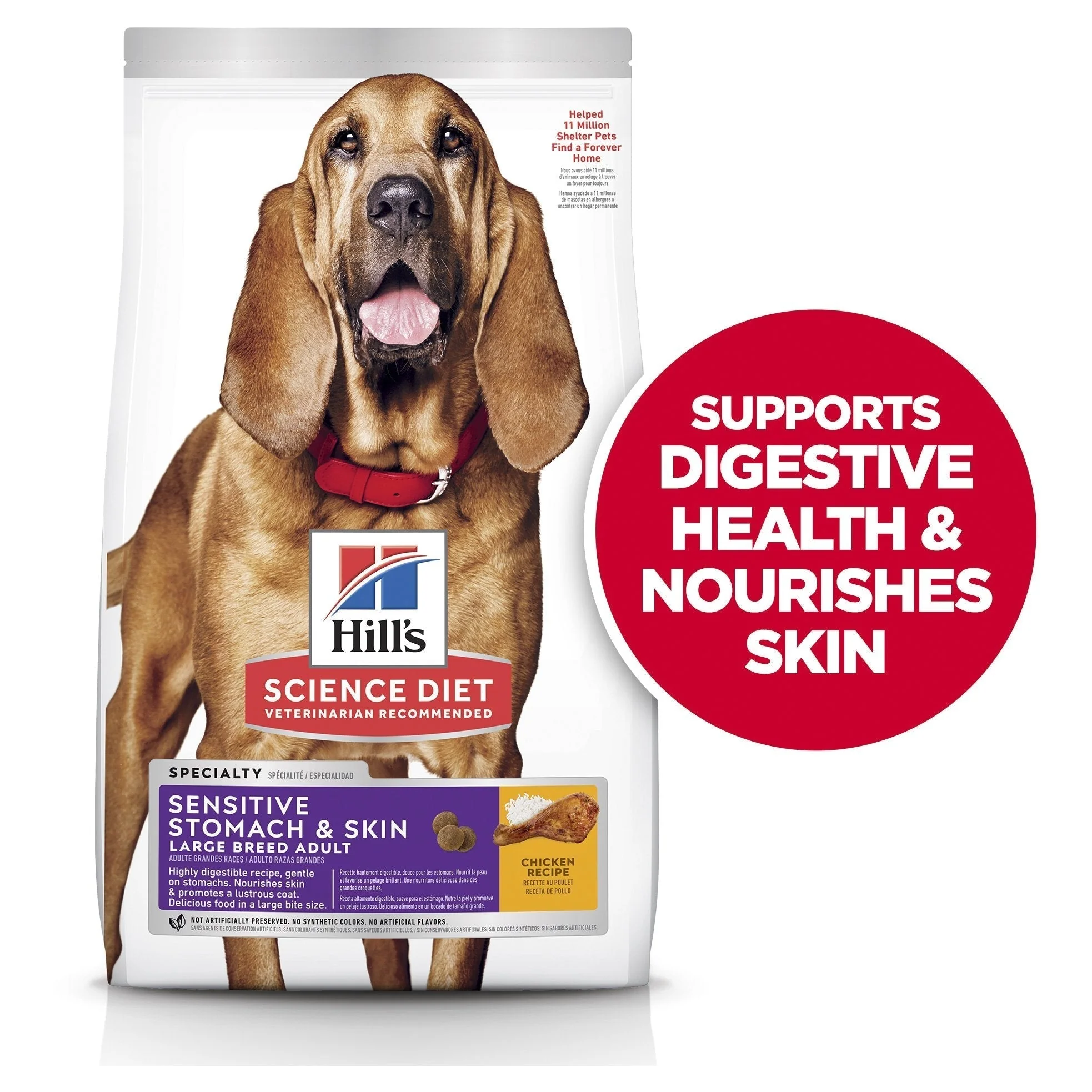 Hills Science Diet Sensitive Stomach and Skin Large Breed Chicken Dry Dog Food 13.6kg - Image 3
