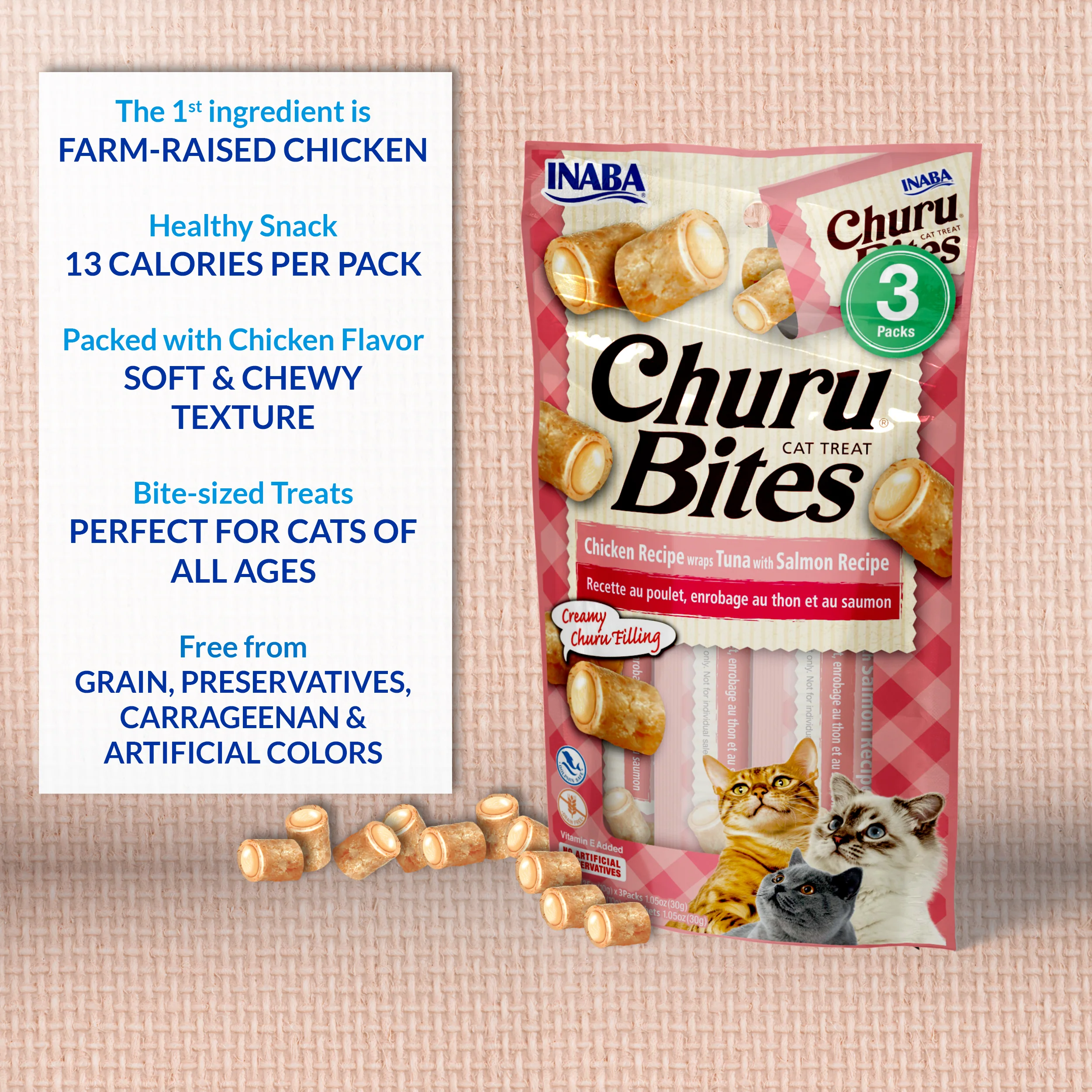 Inaba Churu Bites Chicken Wraps Cat Treats 30g x 6 - Image 4