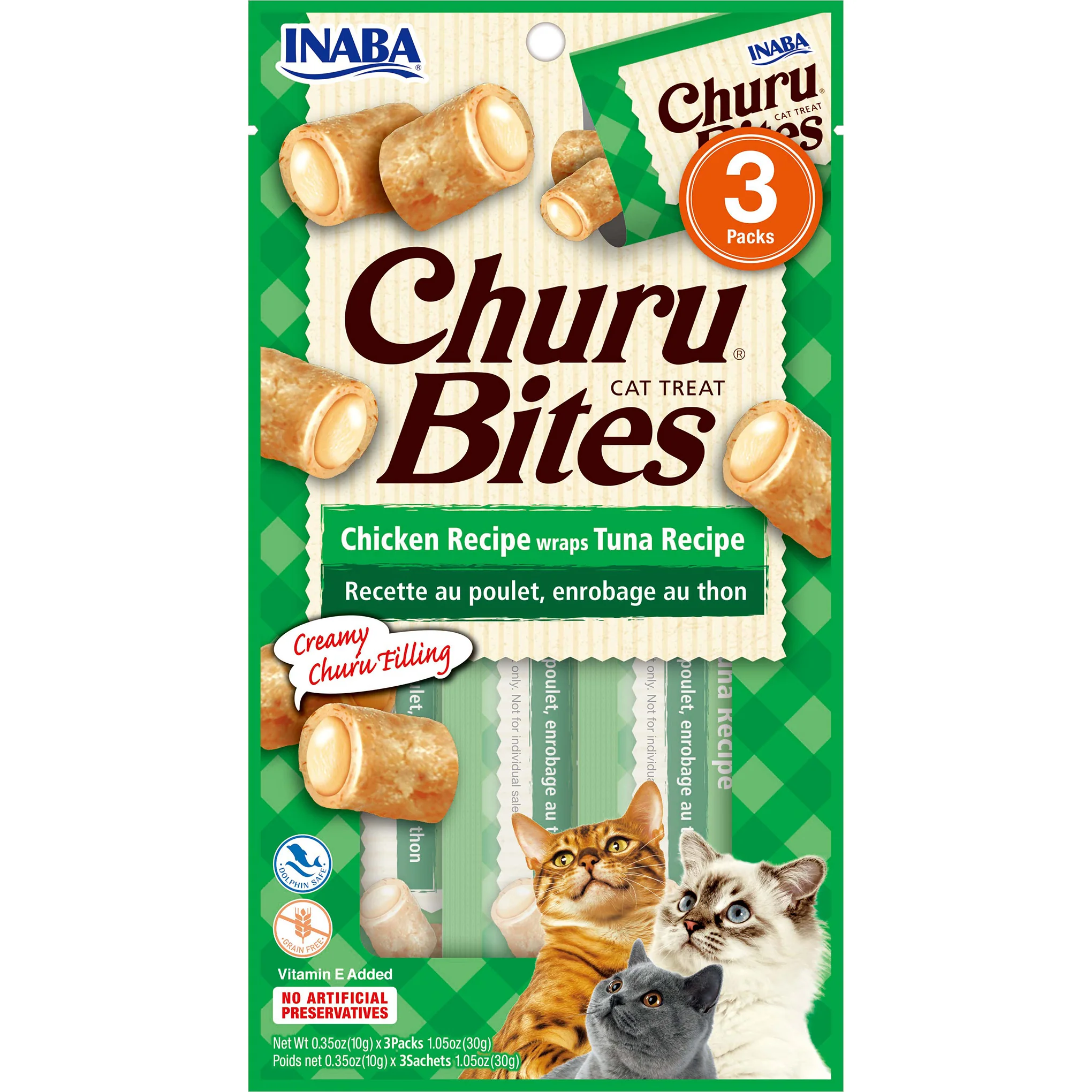 Inaba Churu Bites Chicken Wraps with Tuna Cat Treats 30g x 6 - Image 3