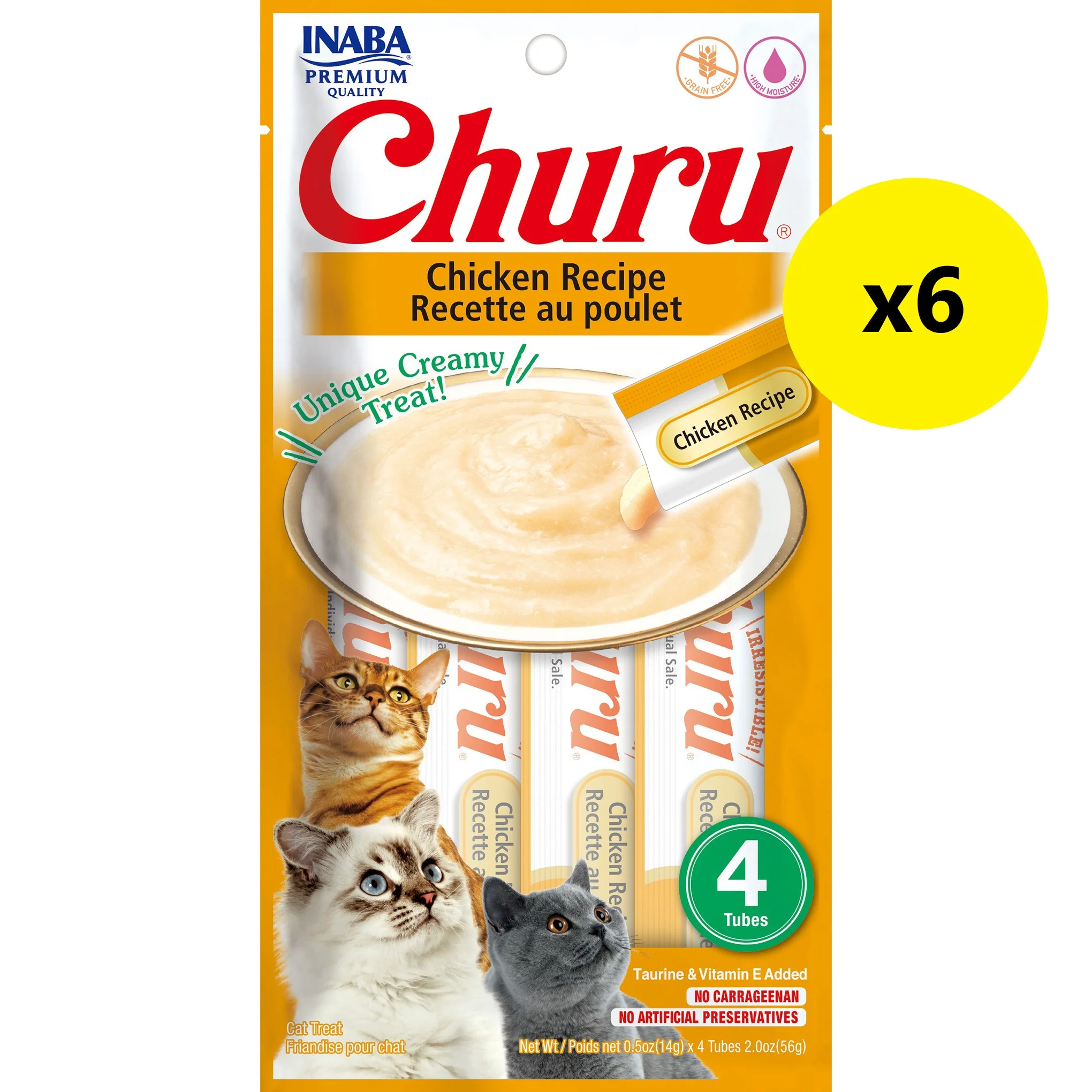 Inaba Churu Puree Chicken Cat Treats 56g x 6