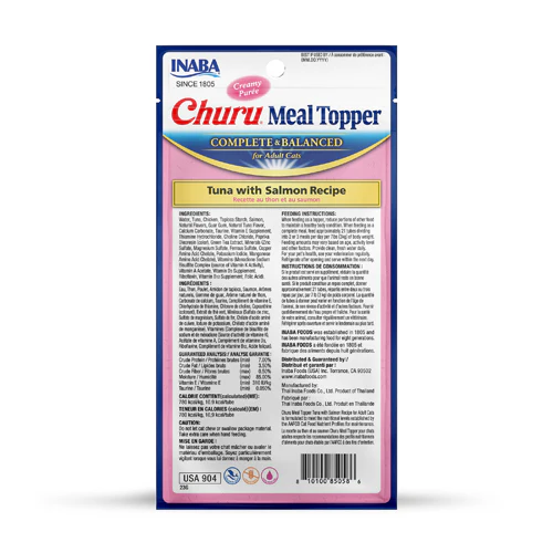 Inaba Churu Tuna and Salmon Meal Topper for Cats 4 Pack x6 - Image 2