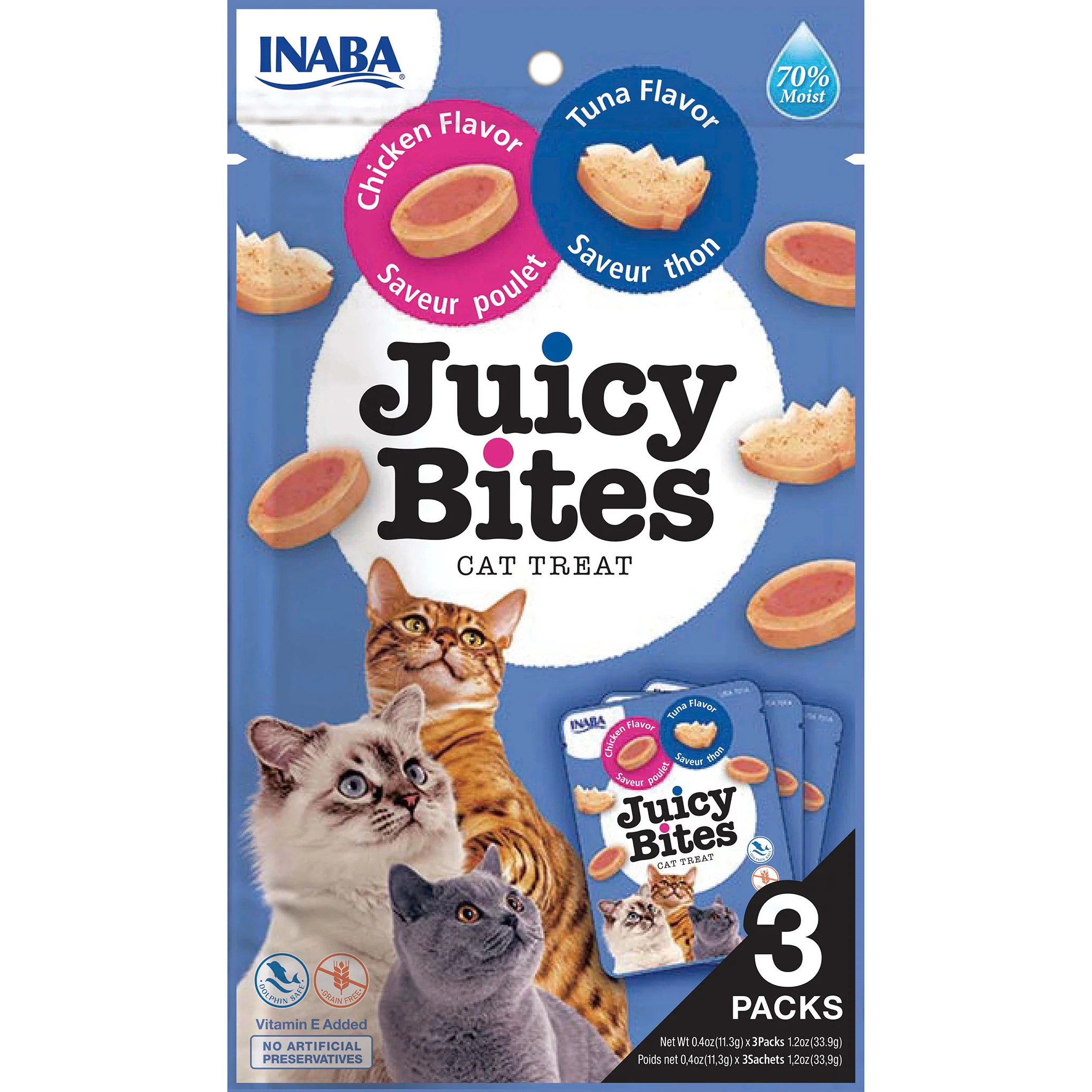 Inaba Juicy Bites Tuna and Chicken Cat Treats 34g x 6 - Image 3