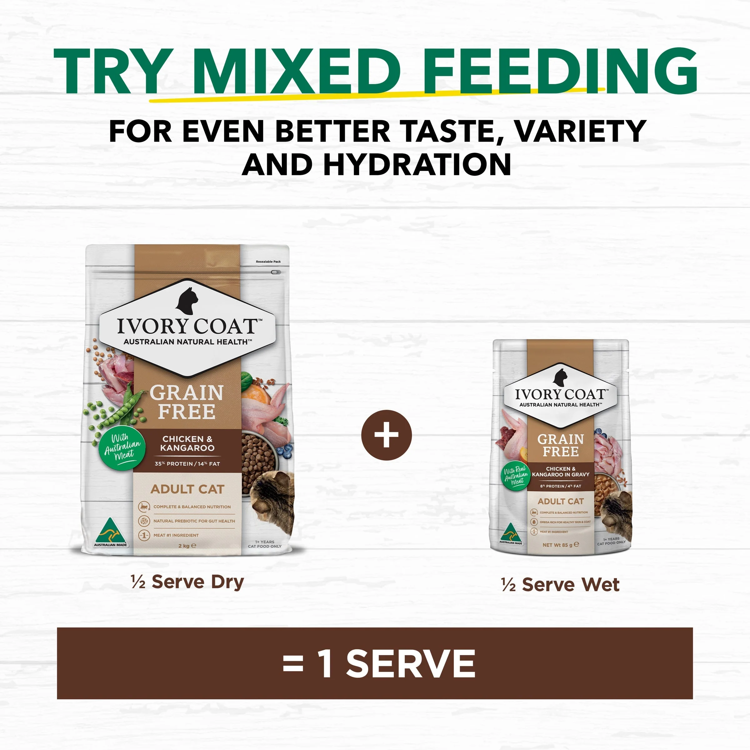 Ivory Coat Grain Free Chicken and Kangaroo in Gravy Adult Cat Wet Food 85g - Image 6