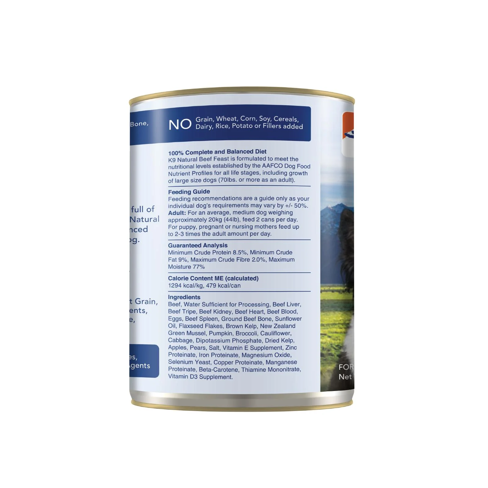 K9 Natural Beef Feast Wet Dog Food 370g - Image 3