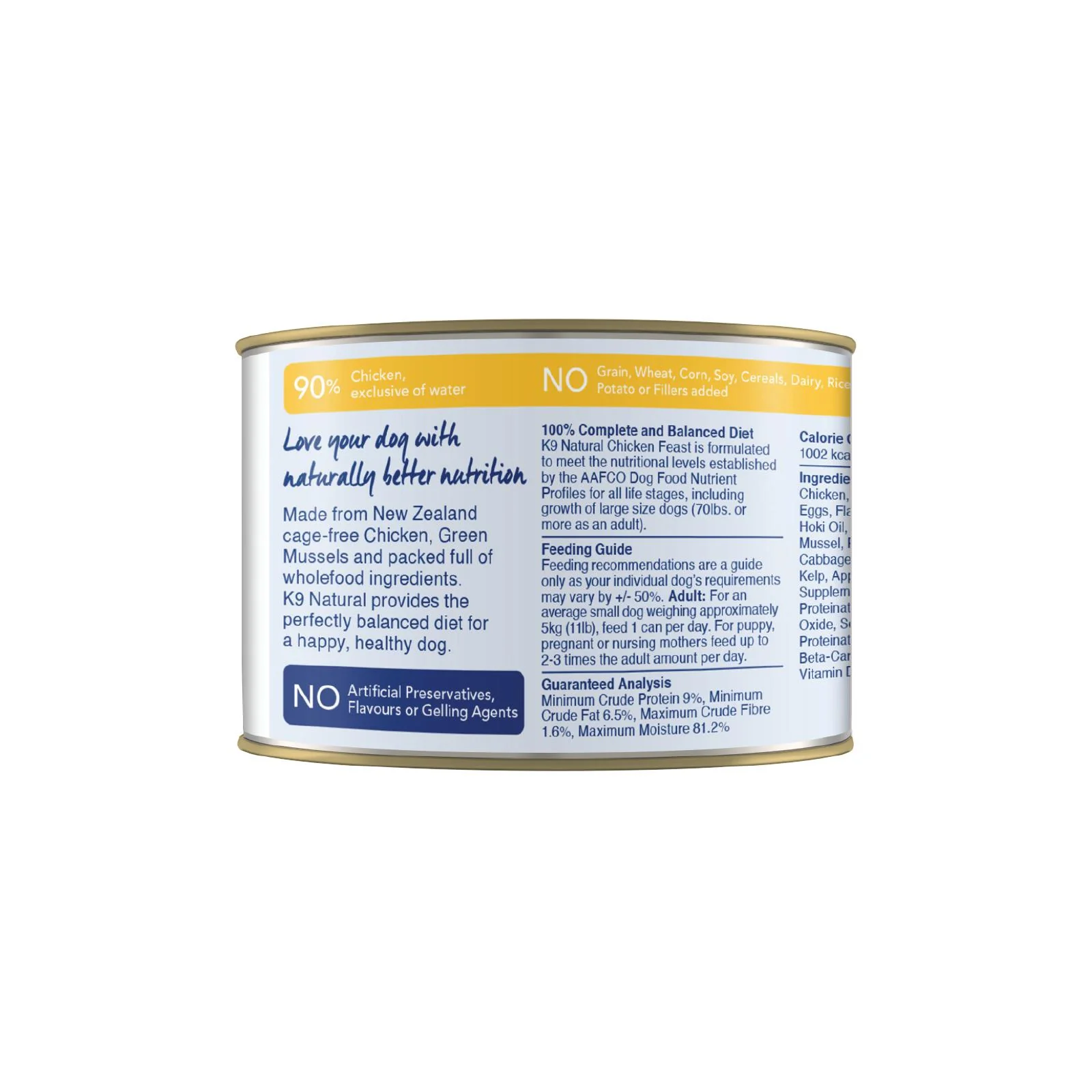 K9 Natural Chicken Feast Wet Dog Food 170g - Image 2