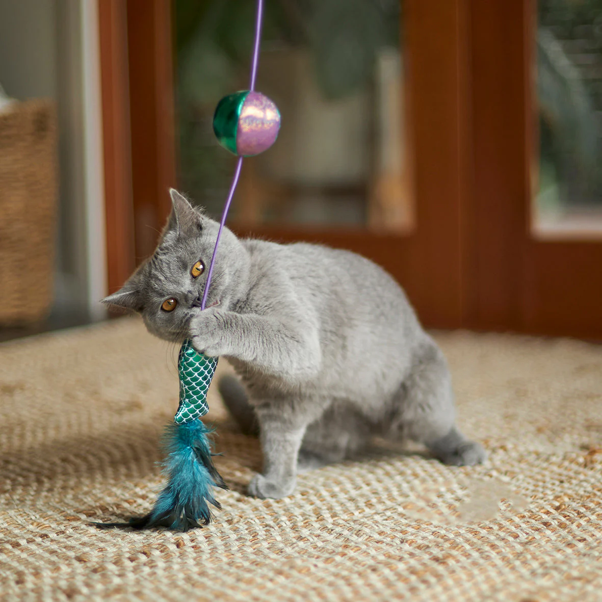 Kazoo Ripple Fish Play and Chase Wand Cat Toy - Image 3