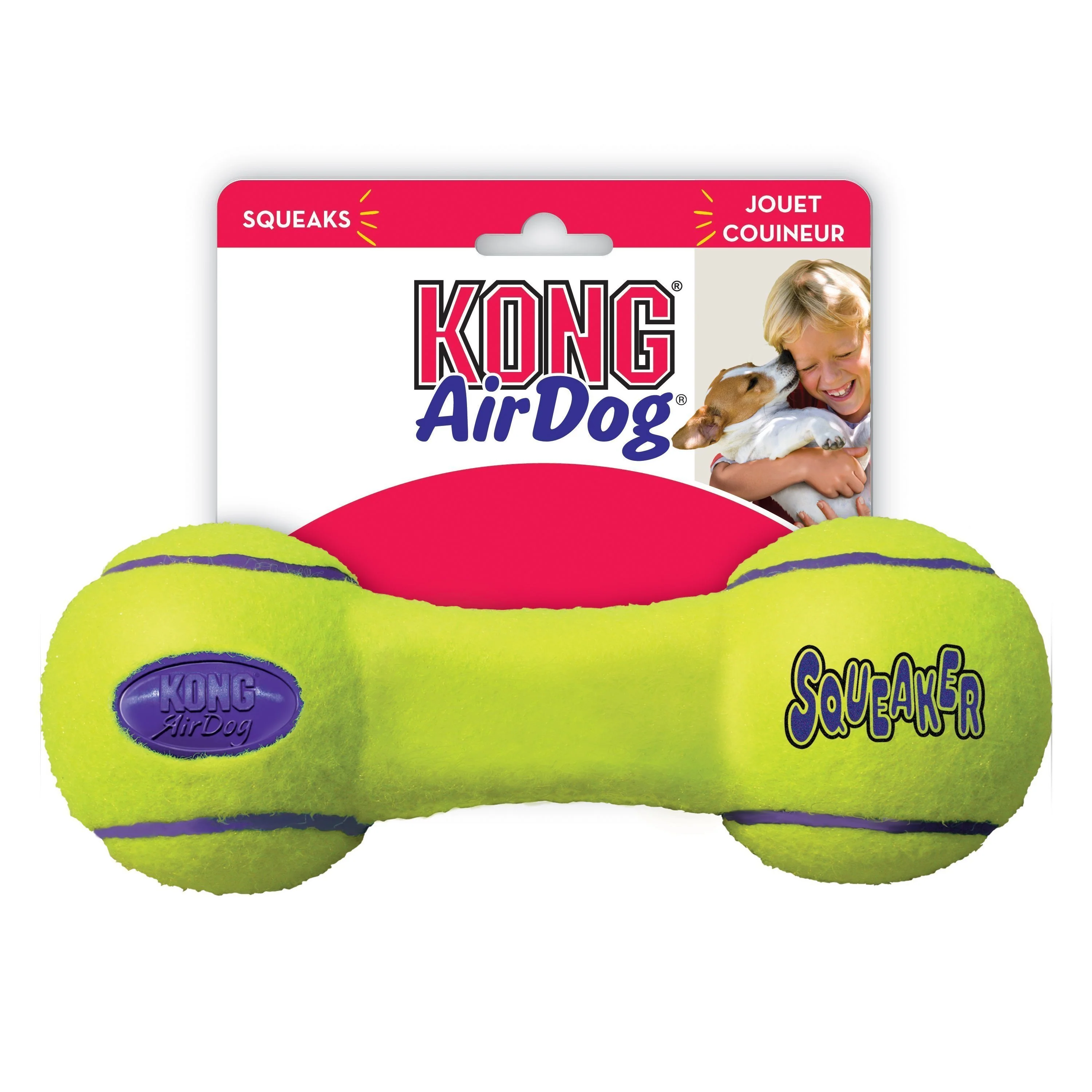 KONG Airdog Squeaker Dumbbell Small Dog Toy - Image 2