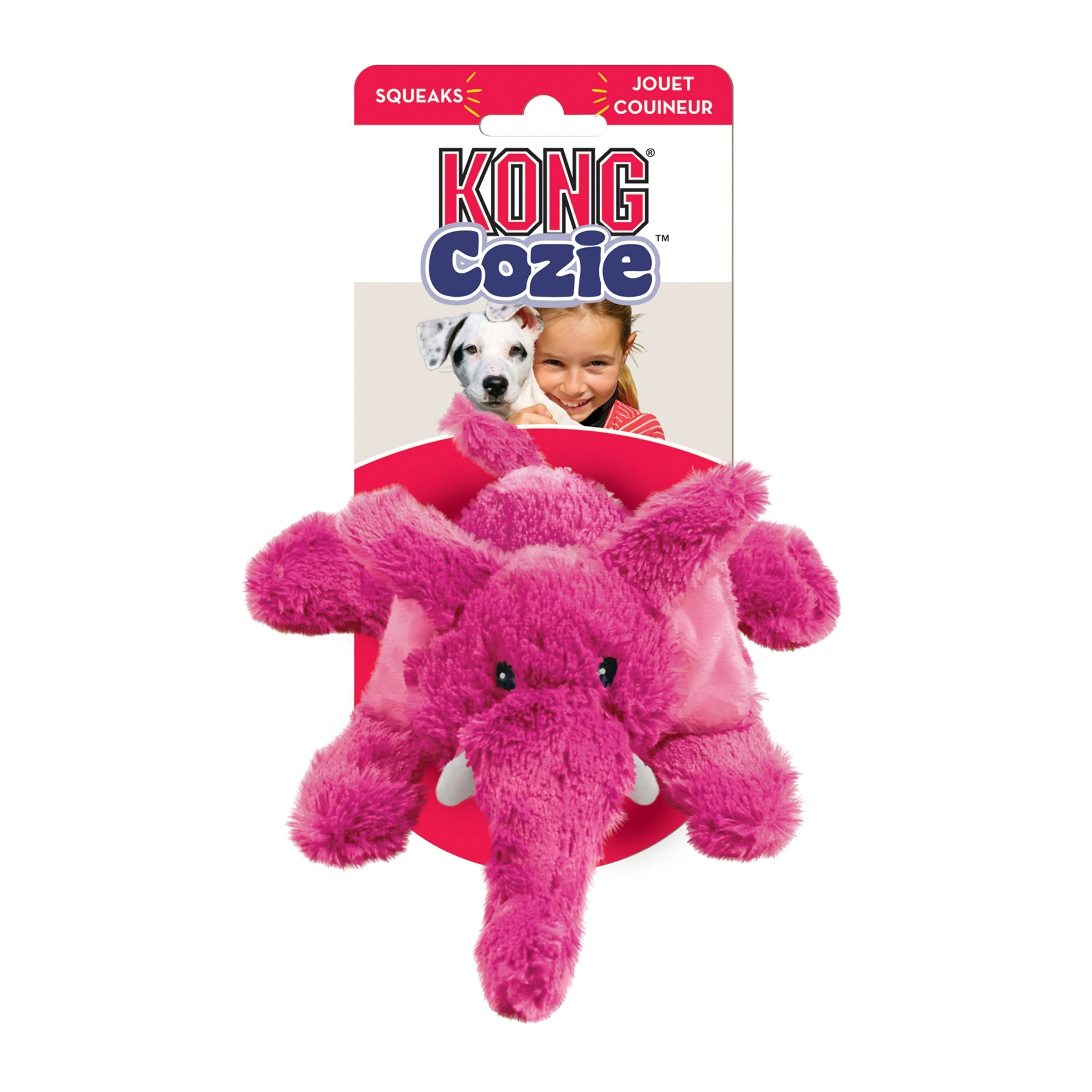 KONG Cozie Elmer Elephant Medium Dog Toy - Image 2