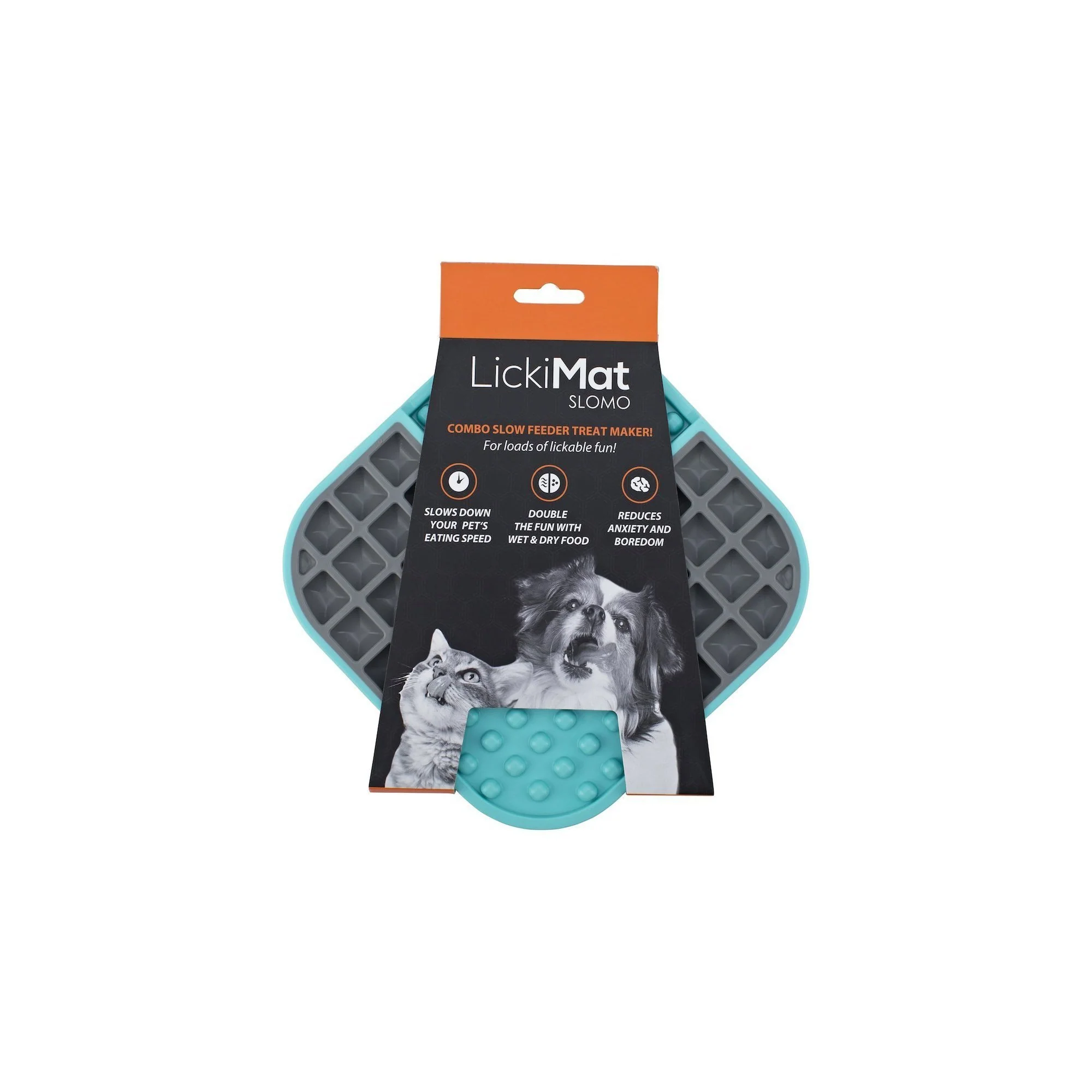 LickiMat Slomo Slow Feeder Mat for Dogs Turquoise - Image 2