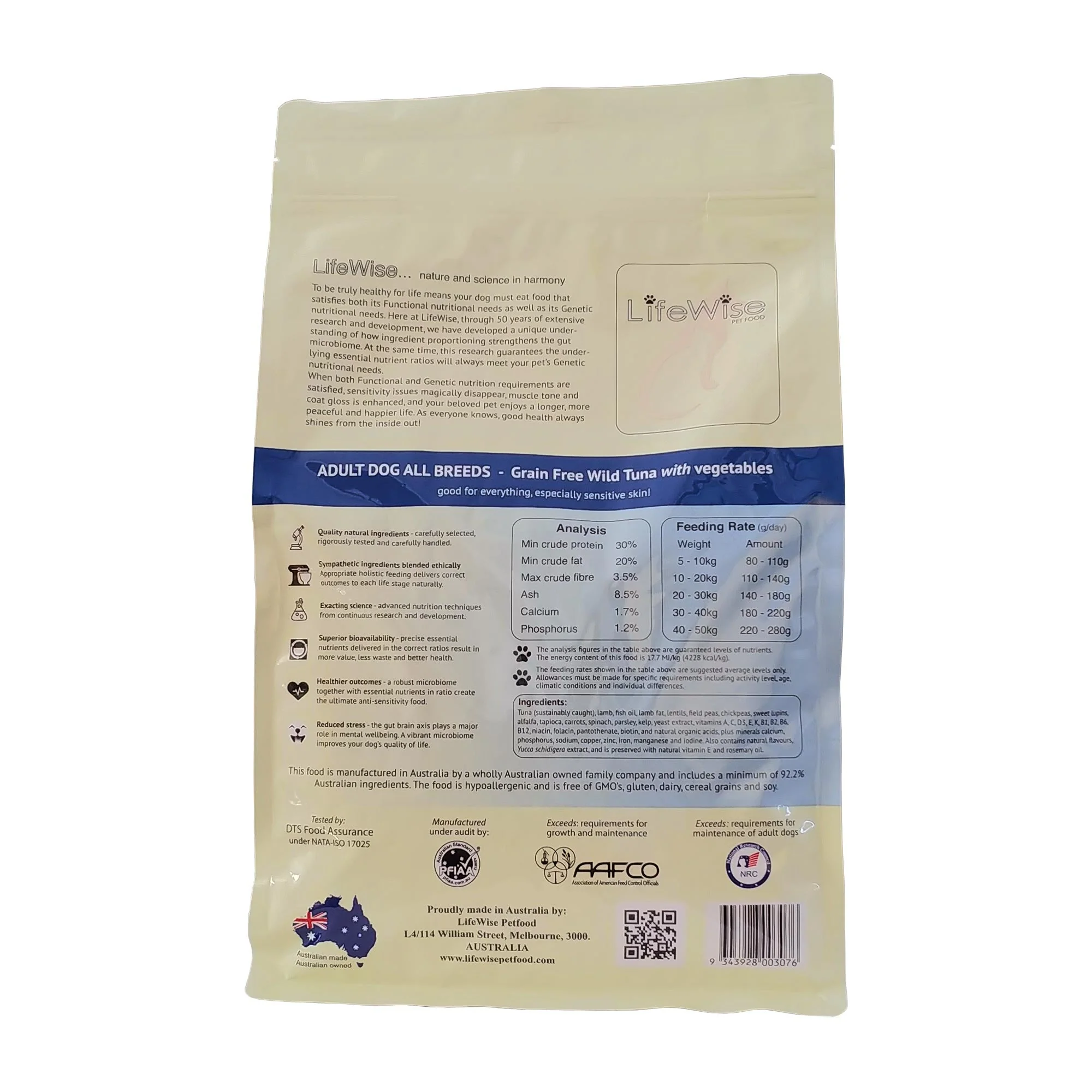LifeWise Grain Free Wild Tuna Dry Dog Food 9kg - Image 2