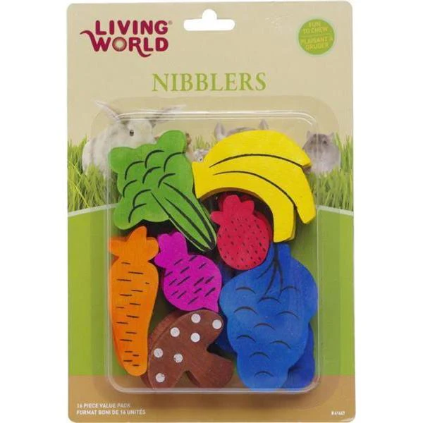 Living World Nibblers Fruit and Veggie Mix Small Animal Wooden Chews