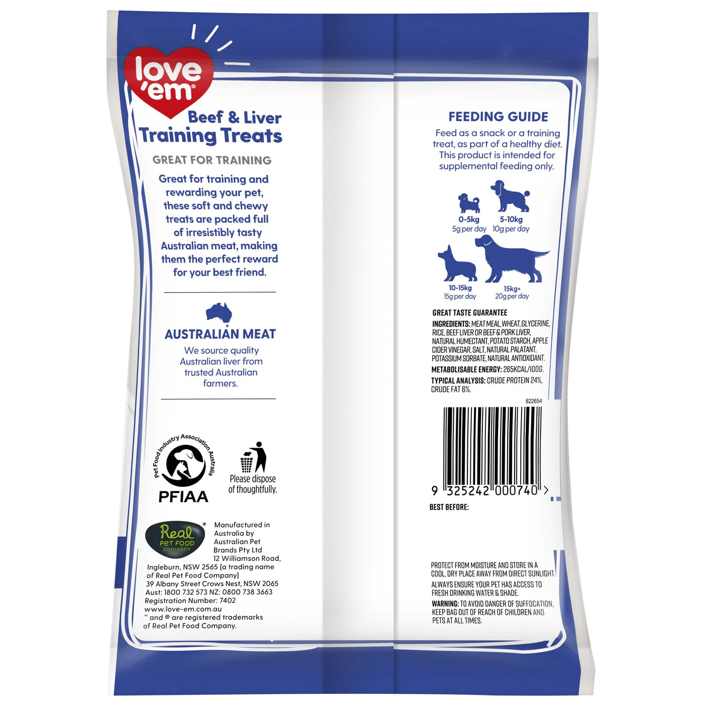 Love Em Beef and Liver Training Dog Treats 200g x 5 - Image 2