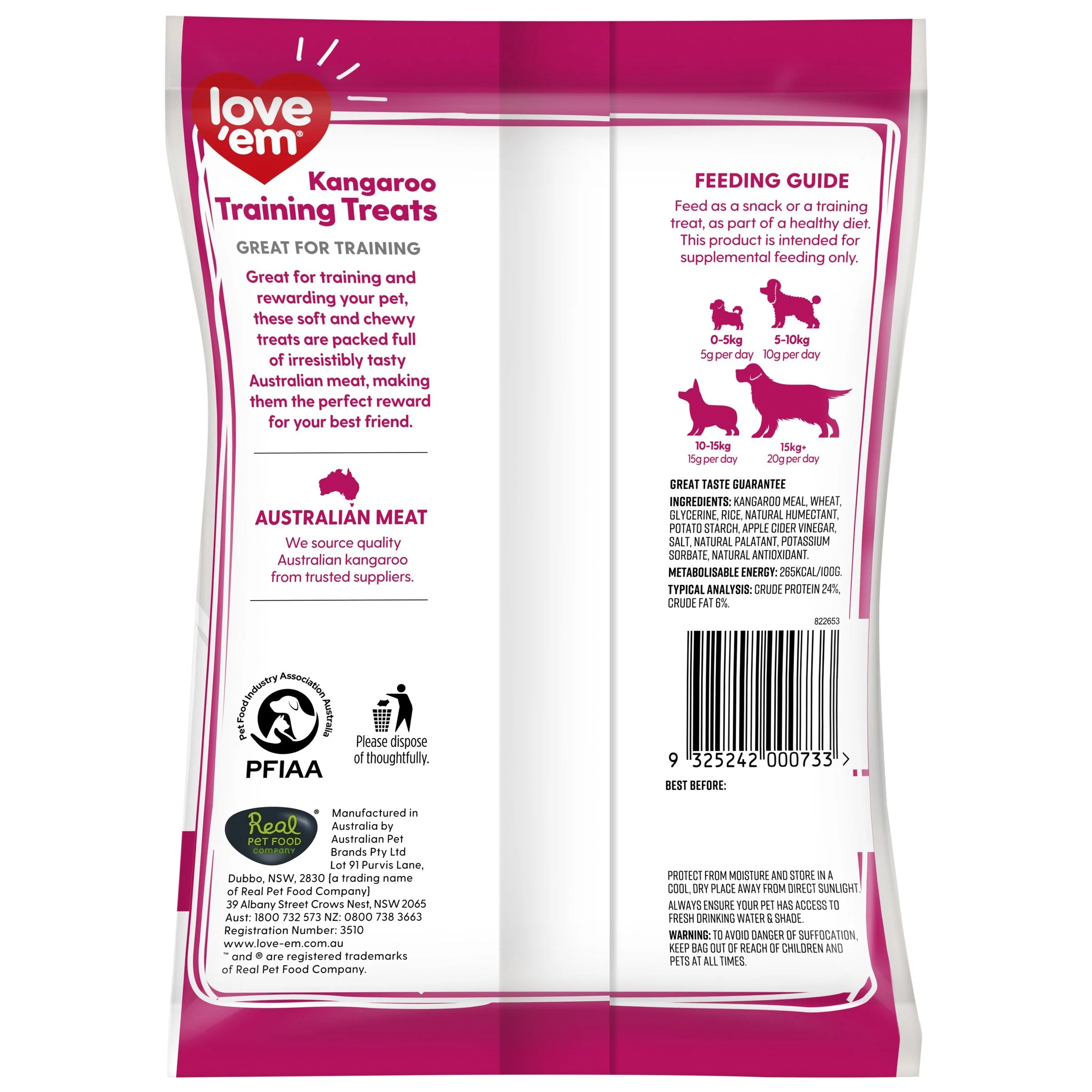 Love Em Kangaroo Mini Dog Treats 200g - Image 2