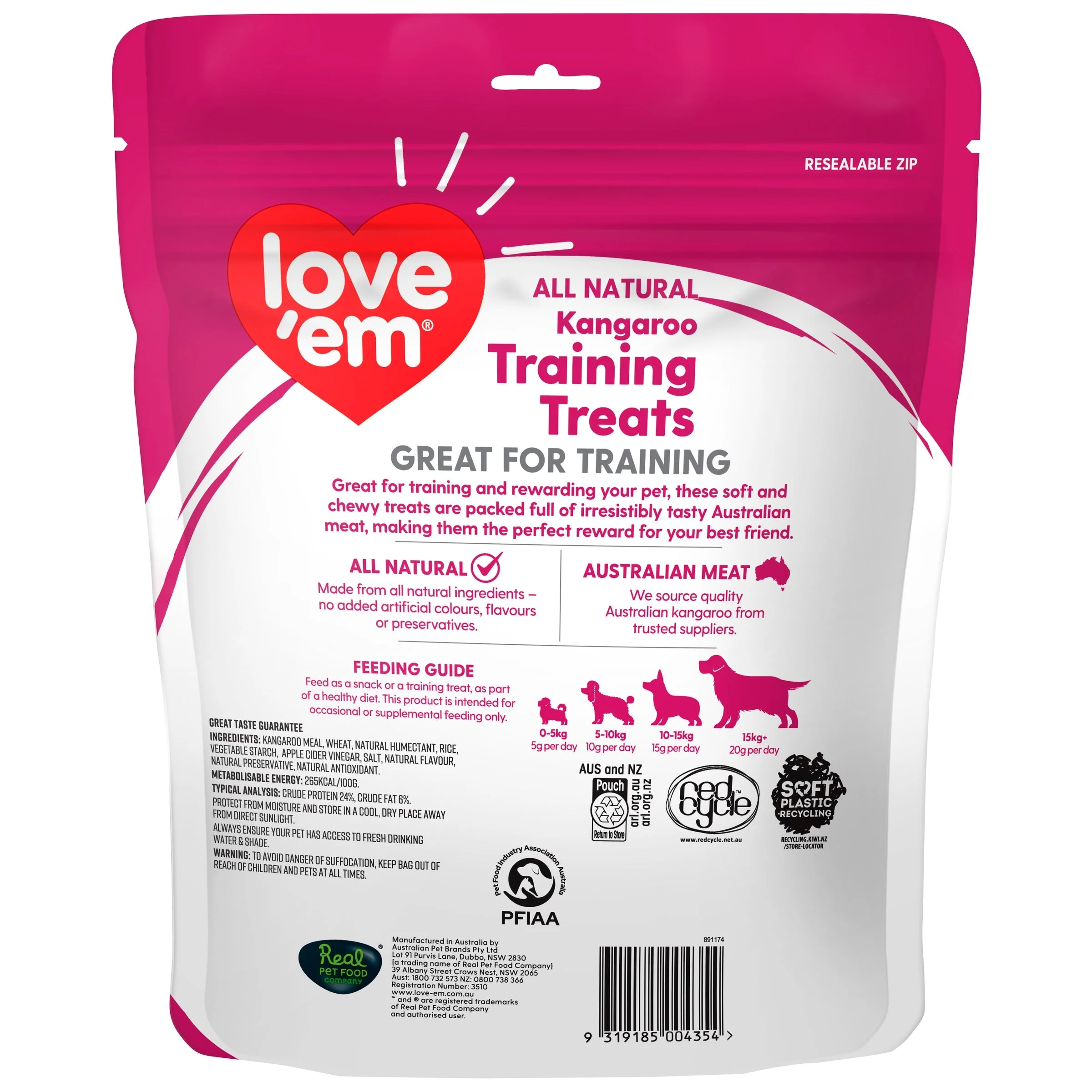 Love Em Kangaroo Mini Dog Treats 400g - Image 2