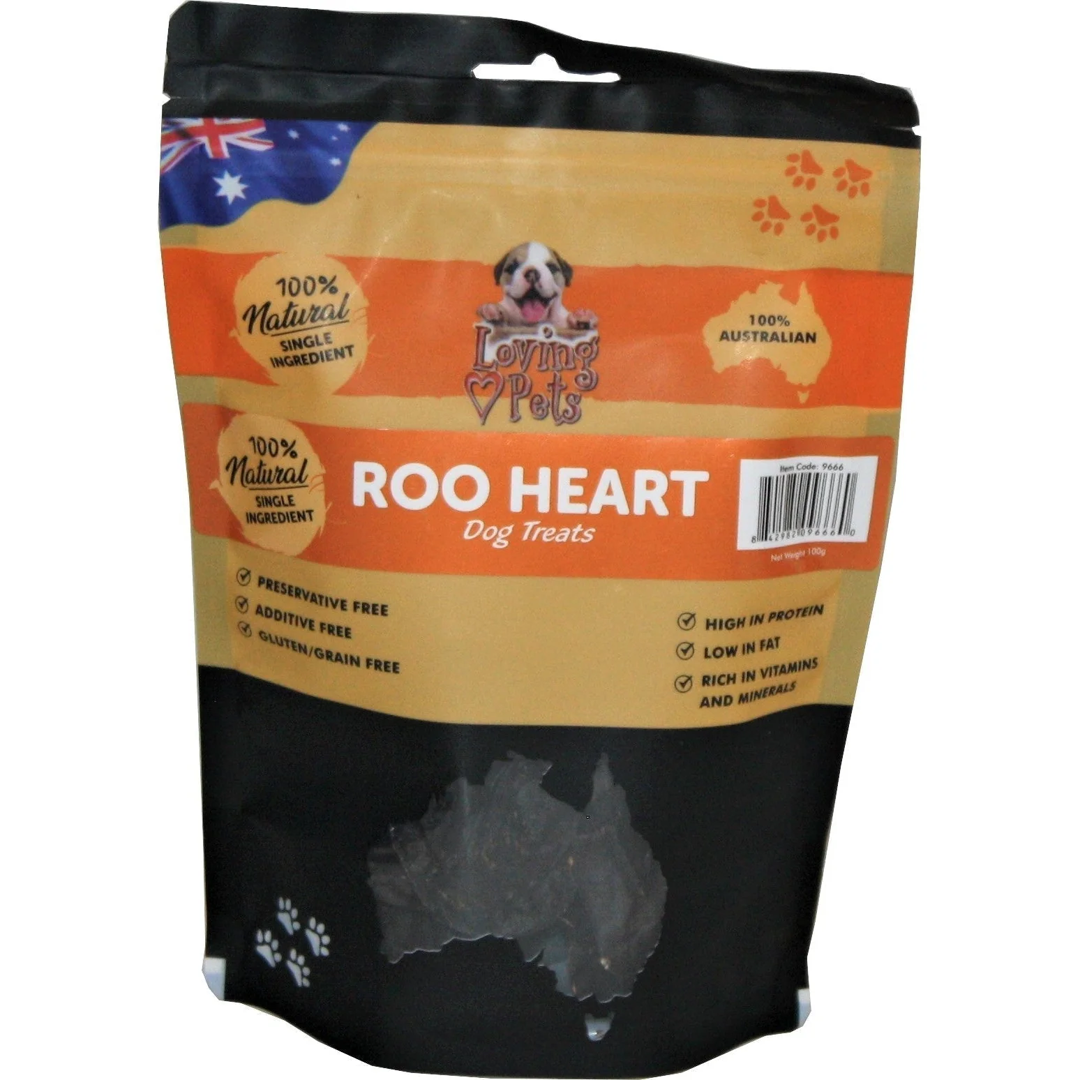 Loving Pets Outback Naturals Kangaroo Heart Dog Treats 100g - Image 3