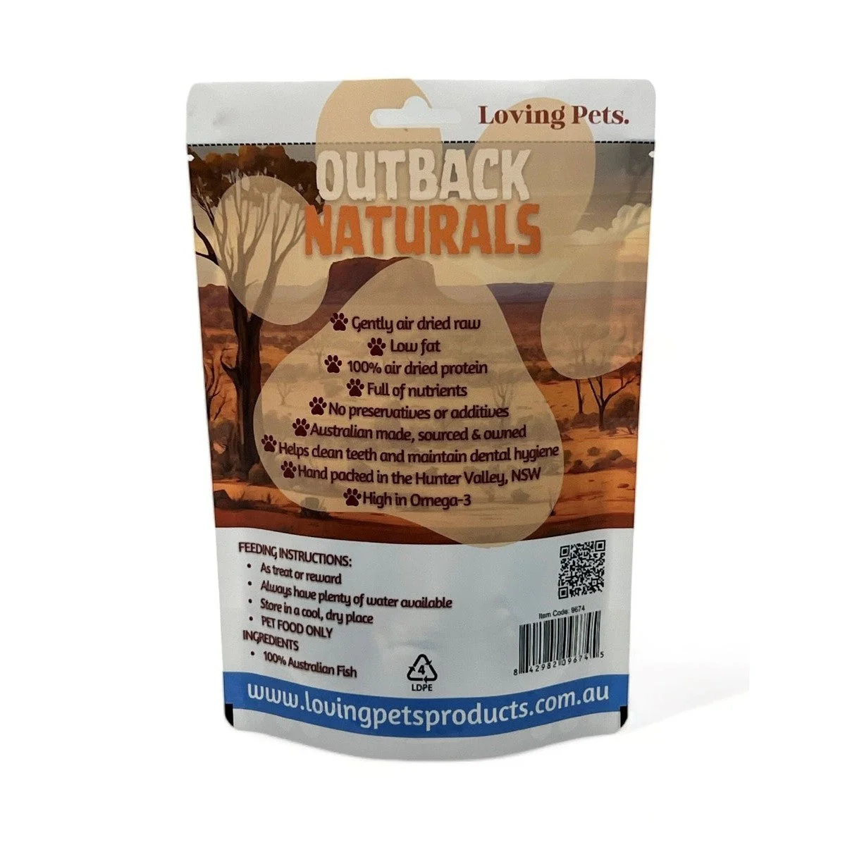 Loving Pets Outback Naturals Whole Little Fish Dog Treats 80g - Image 2