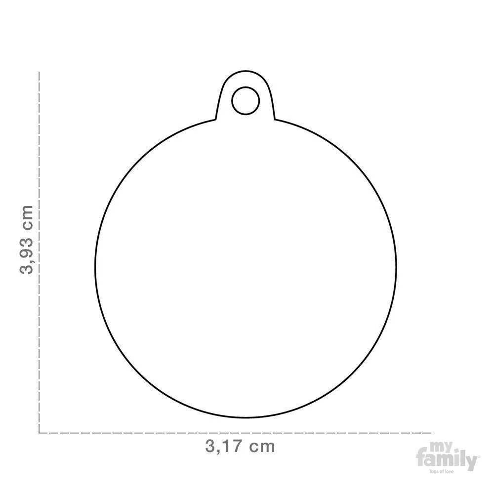 My Family Basic Circle Large Blue Dog Tag with Free Engraving - Image 3