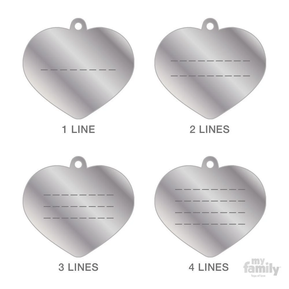 My Family Basic Heart Small Blue with Free Engraving - Image 2