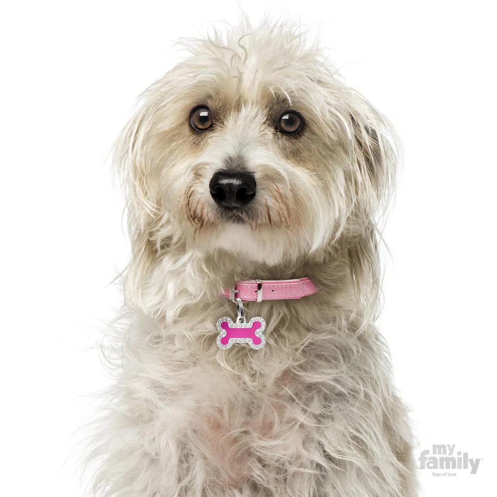 My Family Glam Small Bone Pink Dog Tag with Free Engraving - Image 2