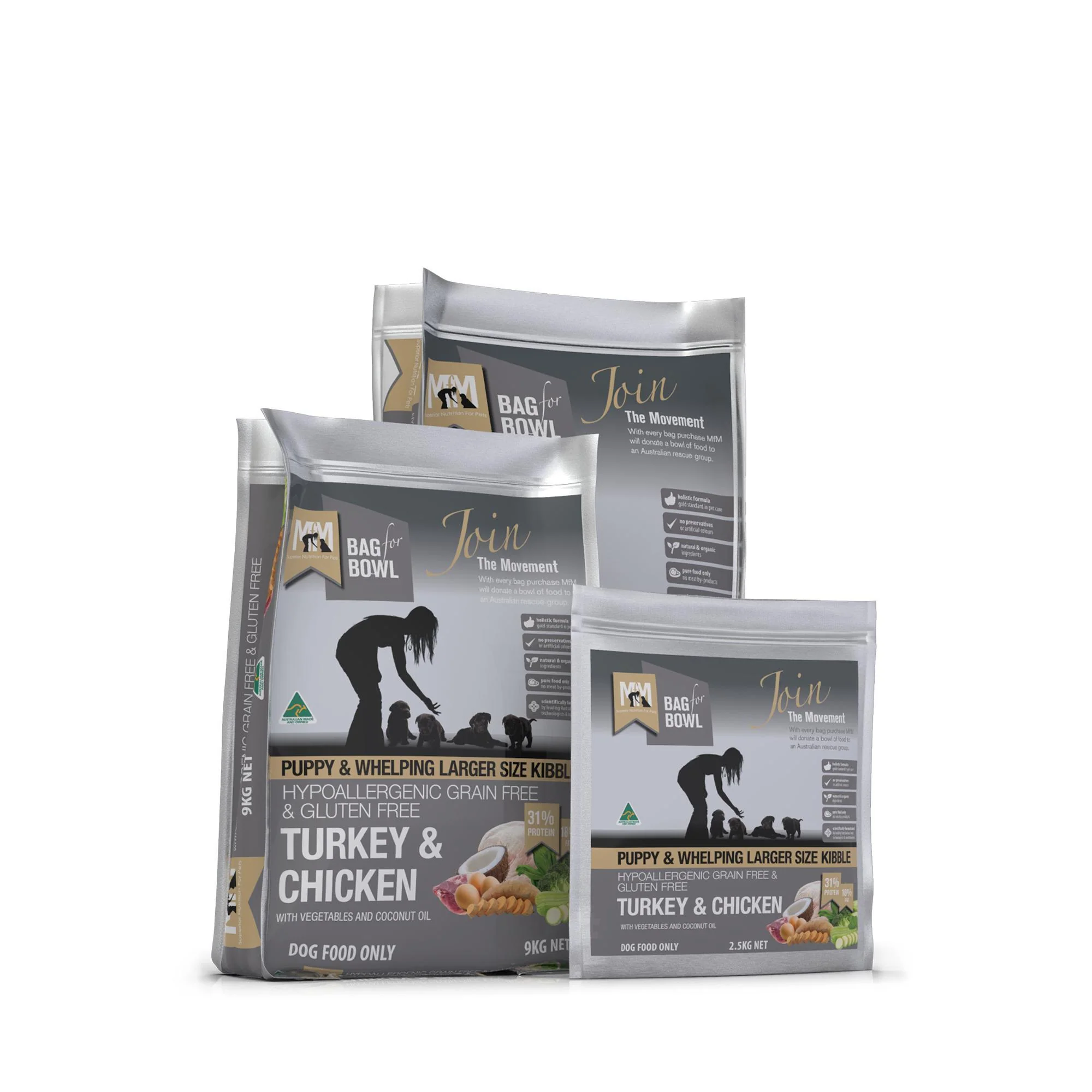 Meals for Mutts Puppy Grain Free Turkey and Chicken Dry Dog Food 9kg - Image 5