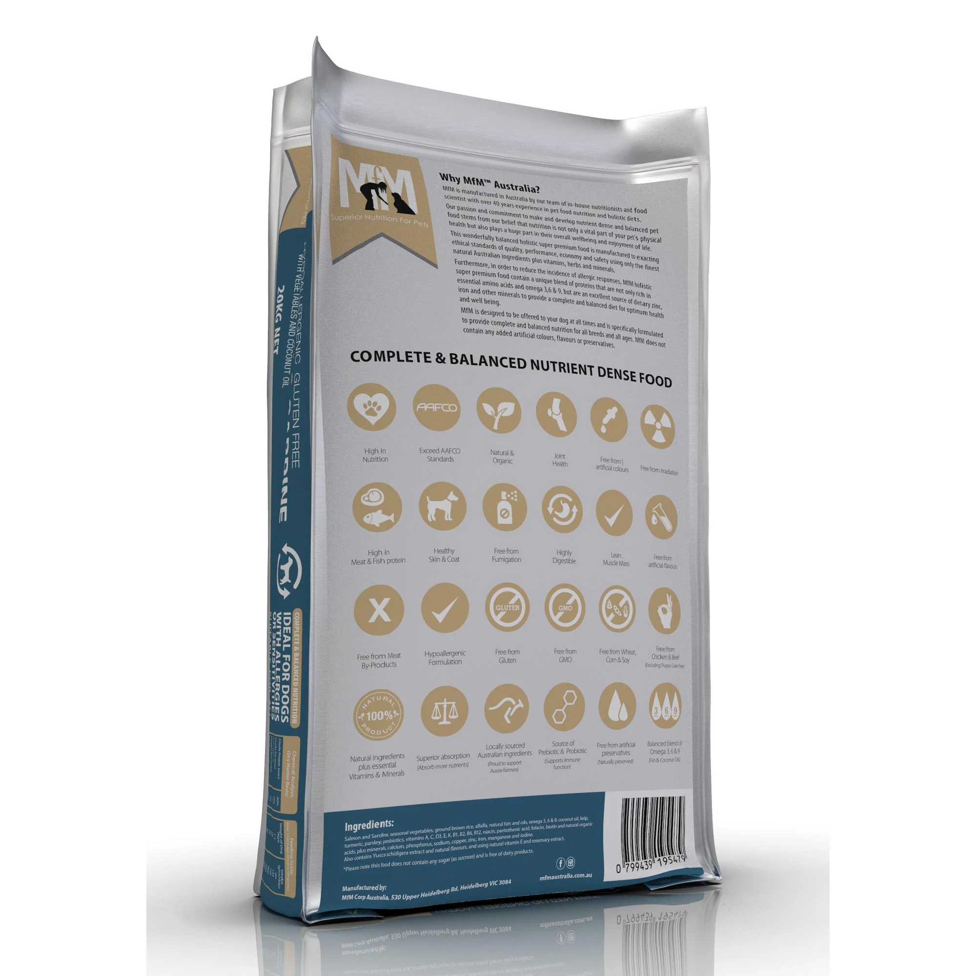 Meals for Mutts Salmon and Sardine Large Kibble Dry Dog Food 20kg - Image 2