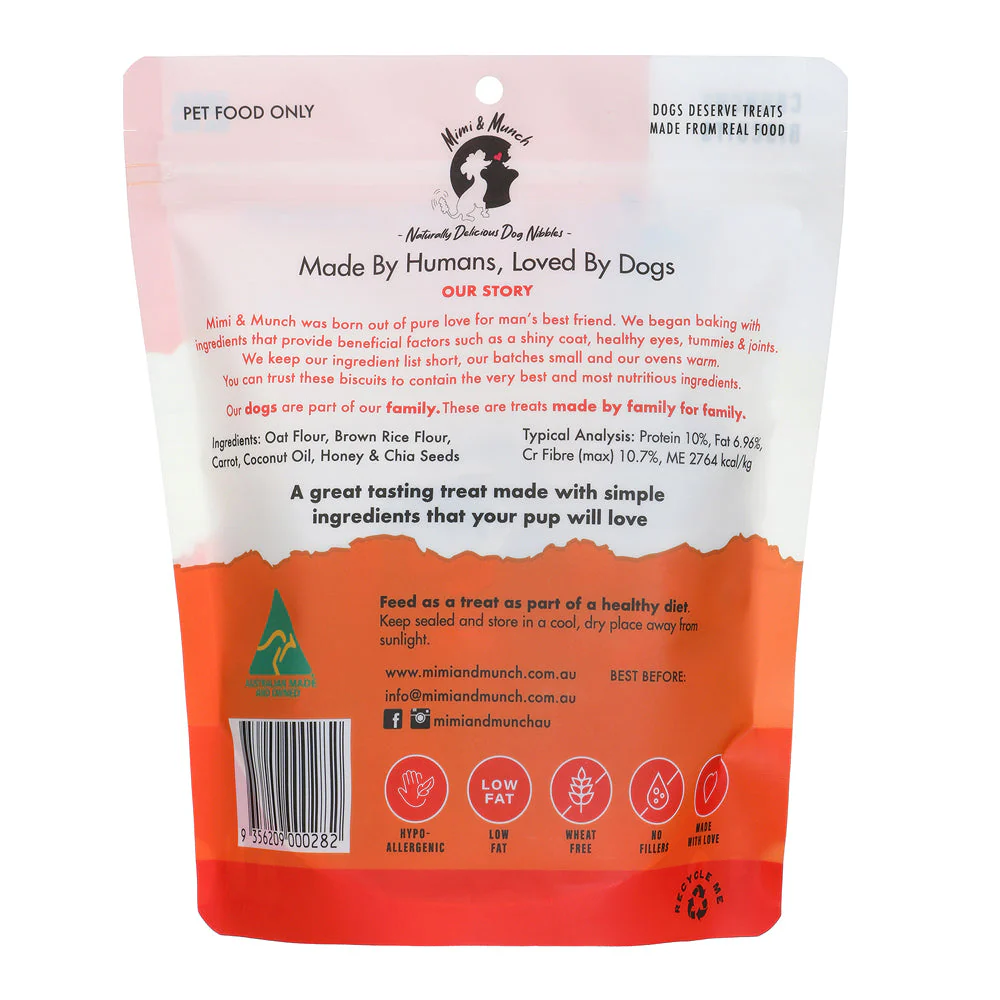 Mimi and Munch Wheat Free Carrot Cupcake Dog Biscuit Treats 180g - Image 2