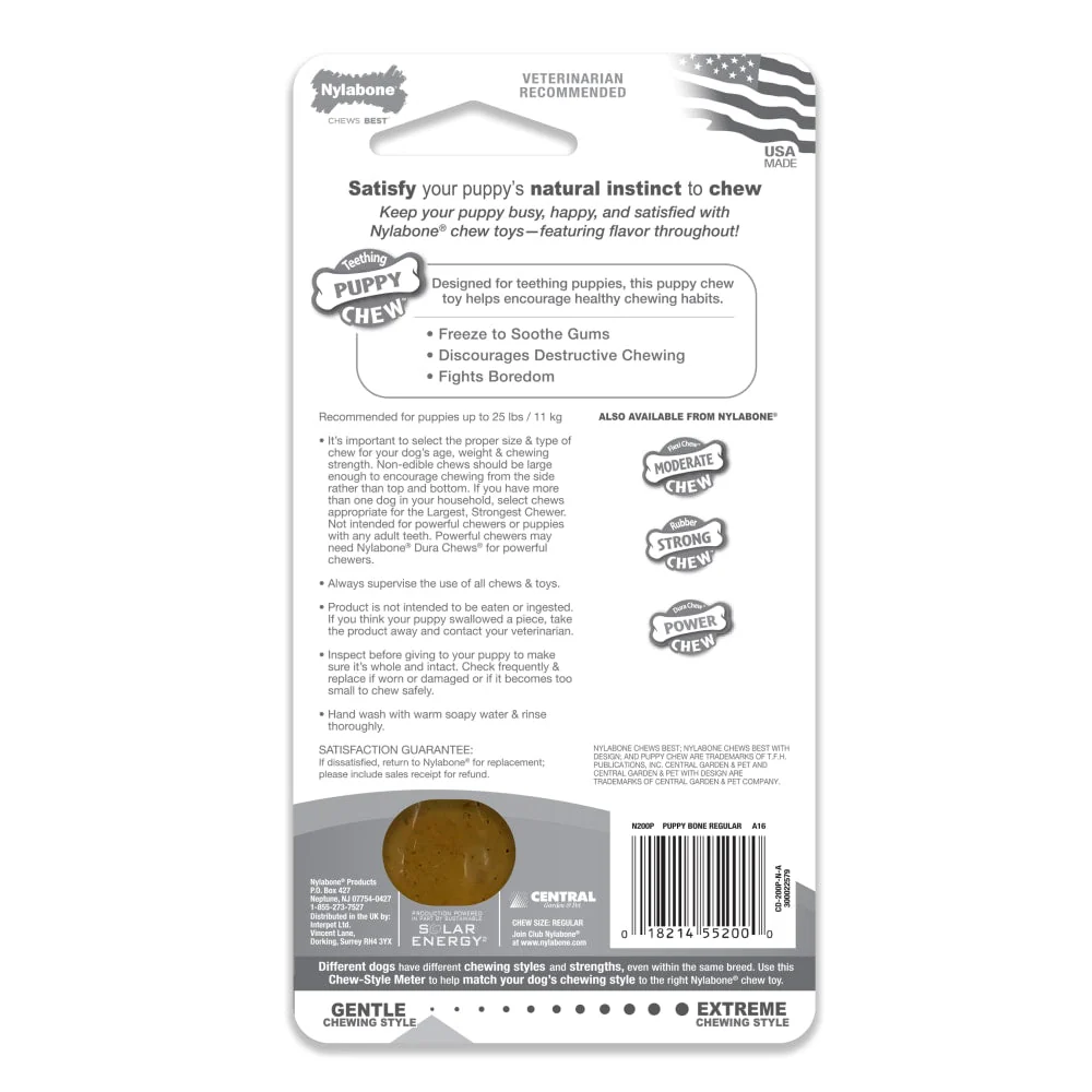 Nylabone Puppy Bone Dog Toy Chicken Regular - Image 5