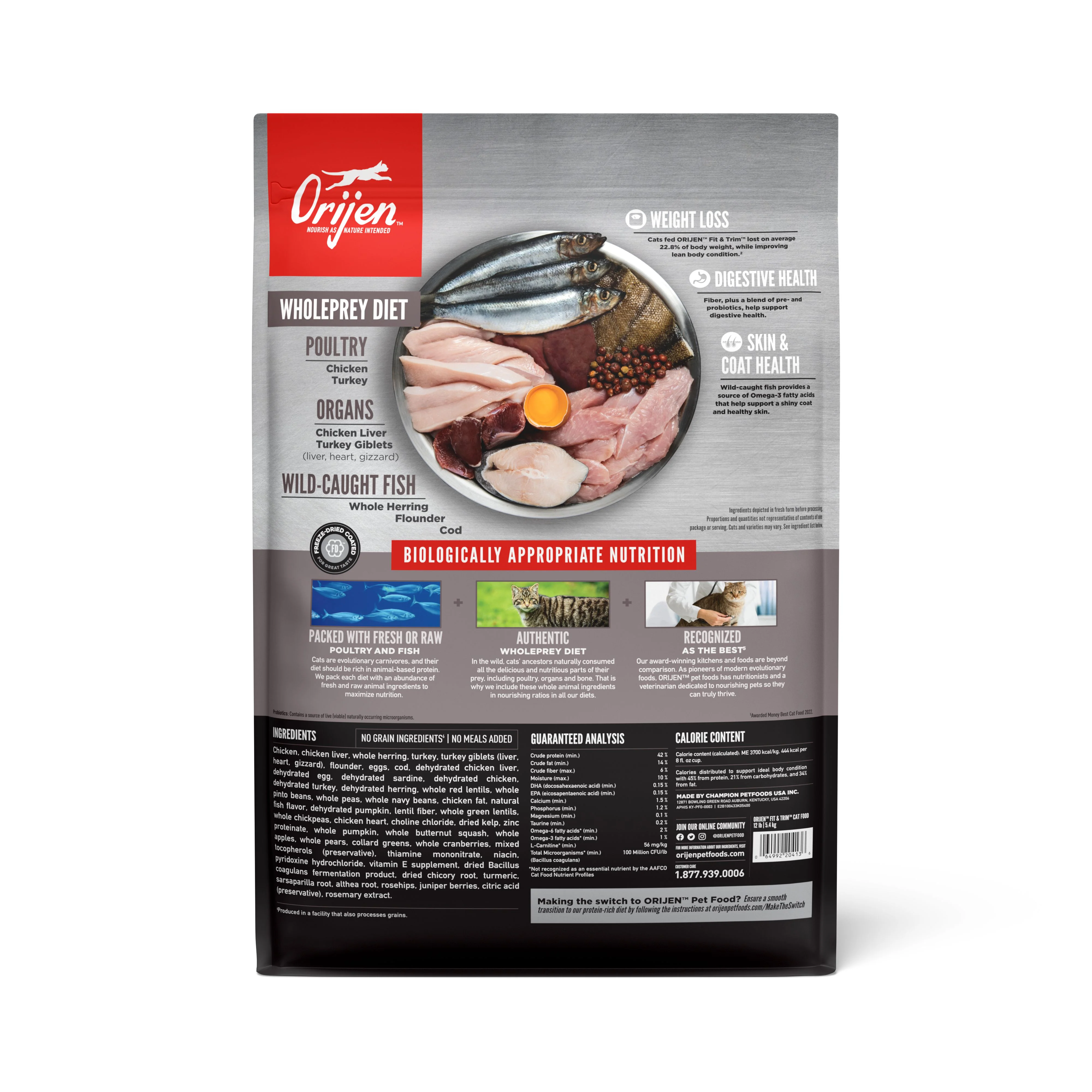 ORIJEN Fit and Trim Biologically Appropriate Dry Cat Food 5.4kg - Image 11