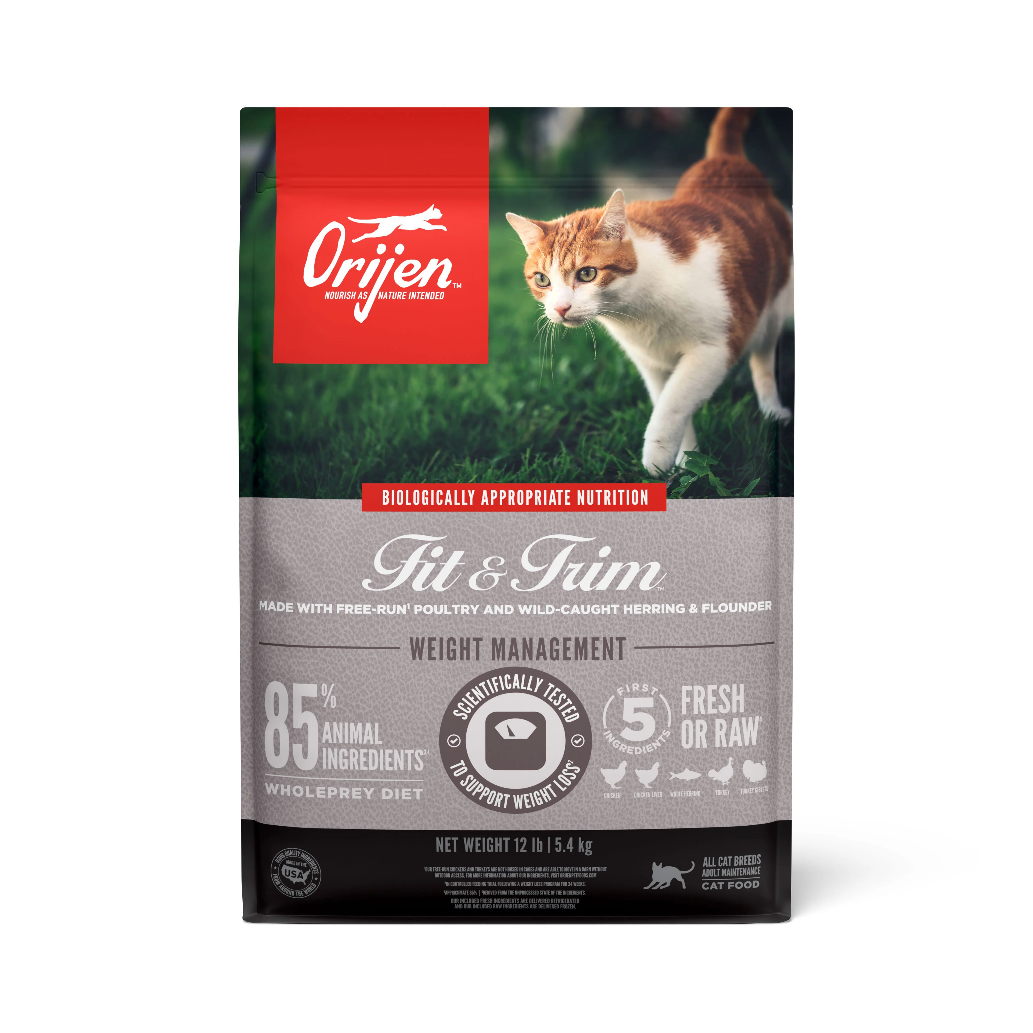 ORIJEN Fit and Trim Biologically Appropriate Dry Cat Food 5.4kg - Image 12