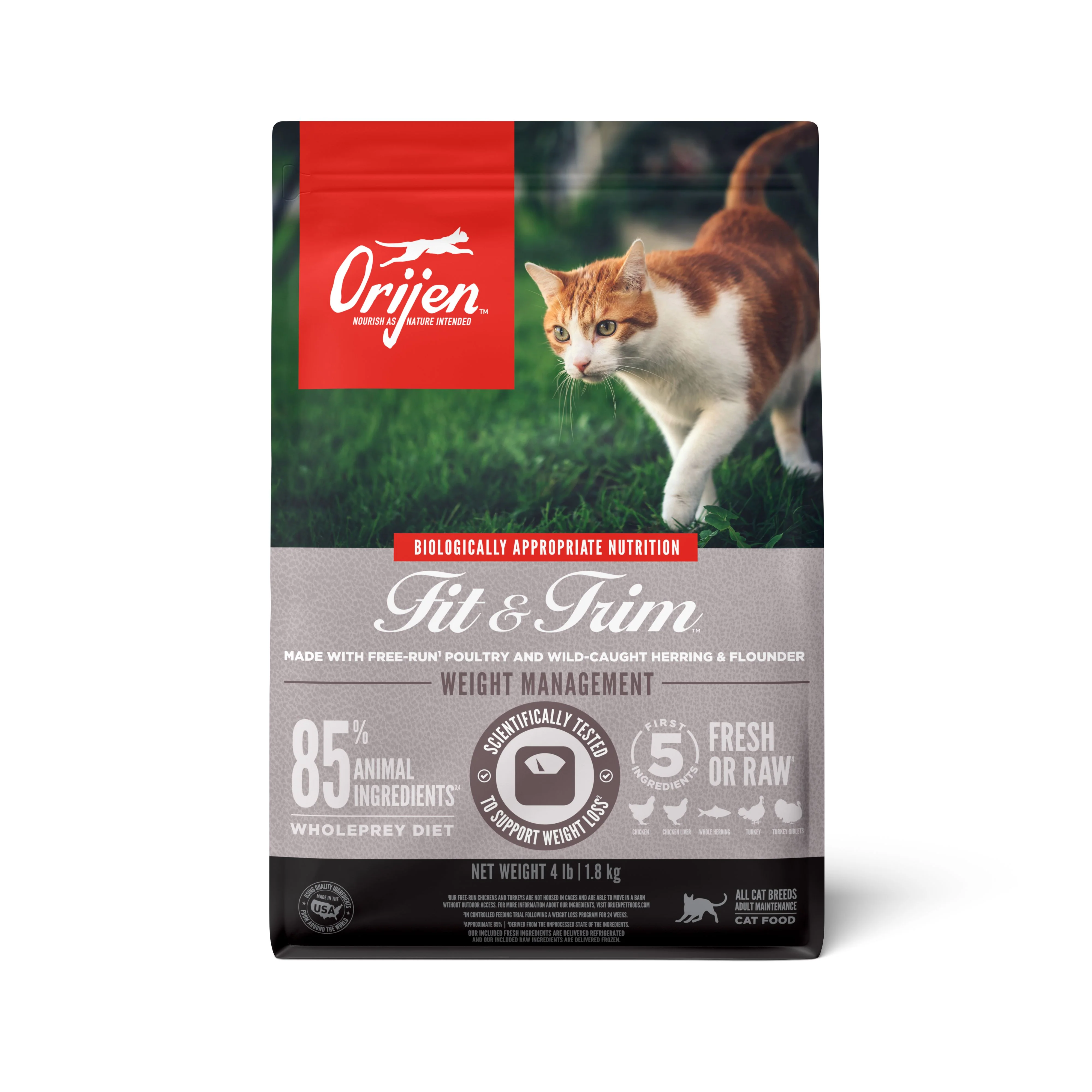ORIJEN Fit and Trim Biologically Appropriate Dry Cat Food 1.8kg - Image 2