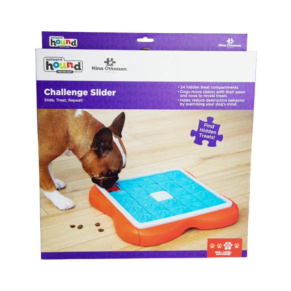 Outward Hound Nina Ottosson Challenge Slider Puzzle Feeder Dog Toy - Image 3