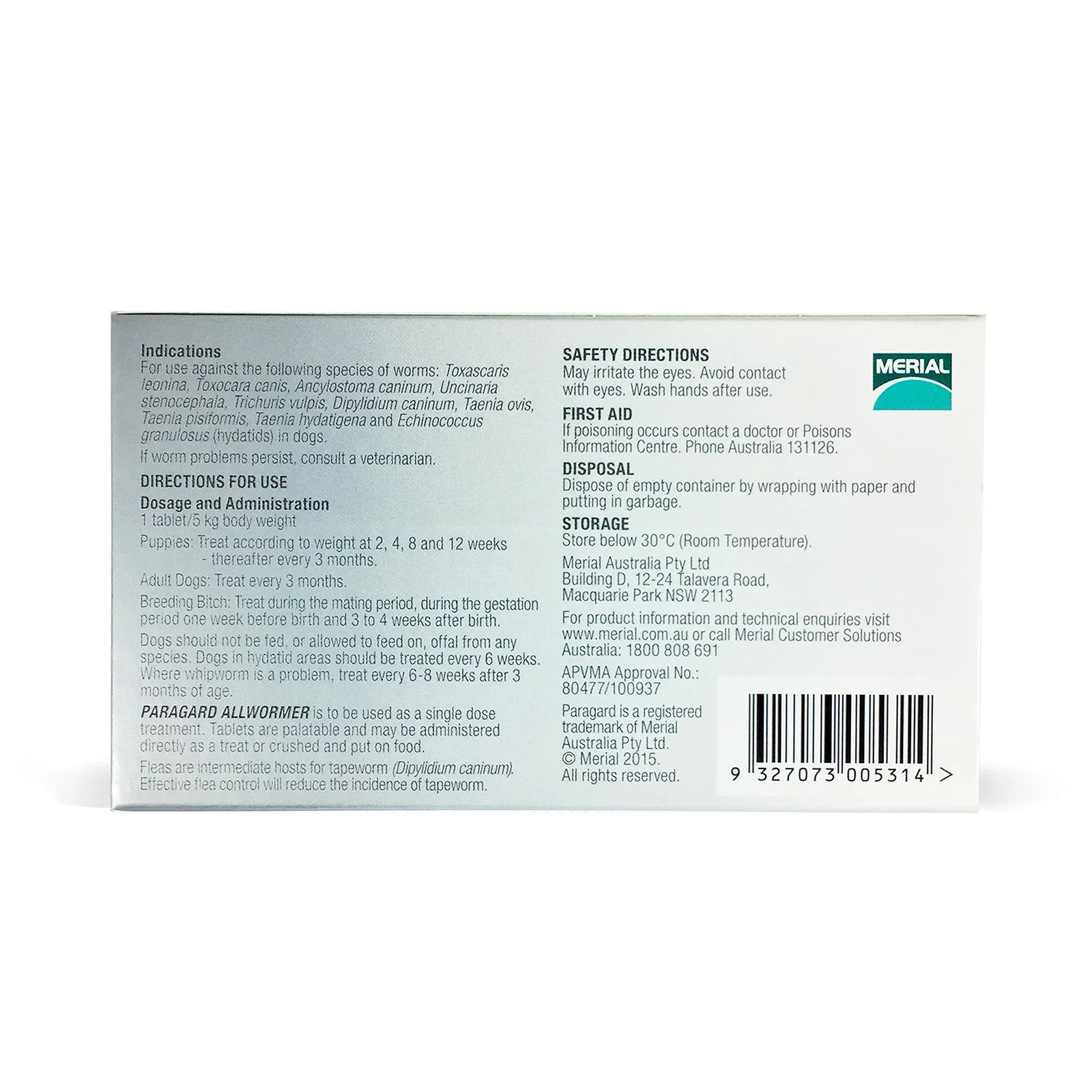 ParaGard Allwormer Tablets for Small Dogs up to 5kg 4 Pack - Image 2