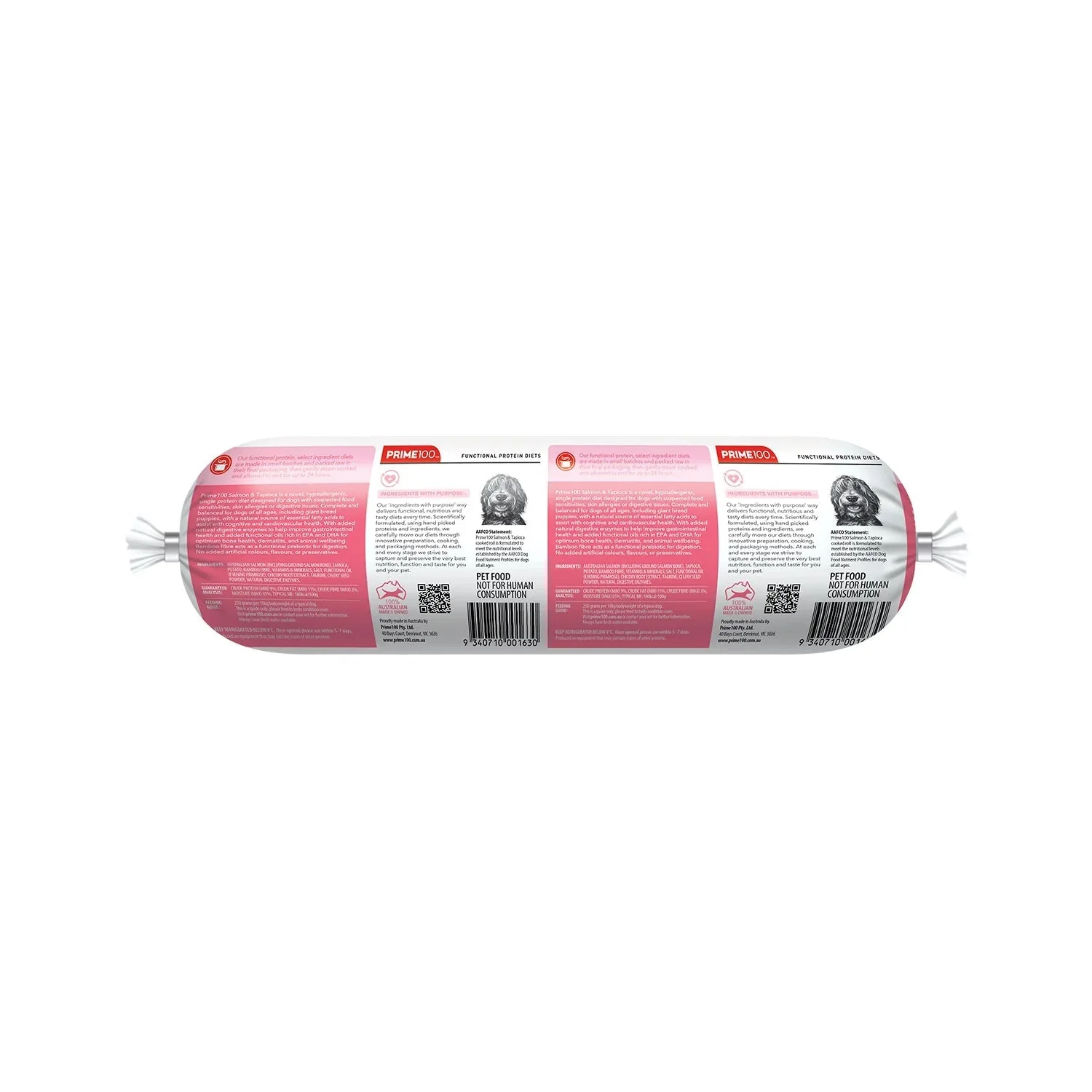 Prime 100 Dog SPD 200 Salmon and Tapioca Roll 800g - Image 3