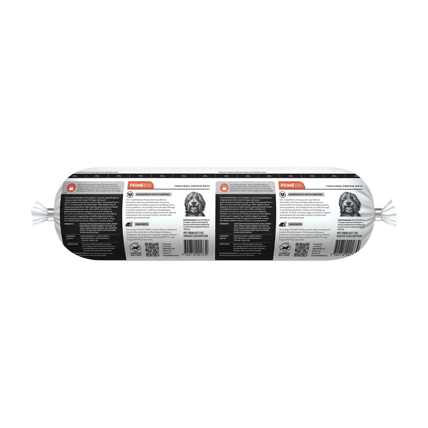 Prime 100 Dog SPD Wild Boar and Pumpkin Roll 2kg - Image 3