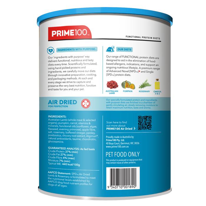 Prime 100 SPD Air Lamb and Rosemary Dog Food 600g - Image 4