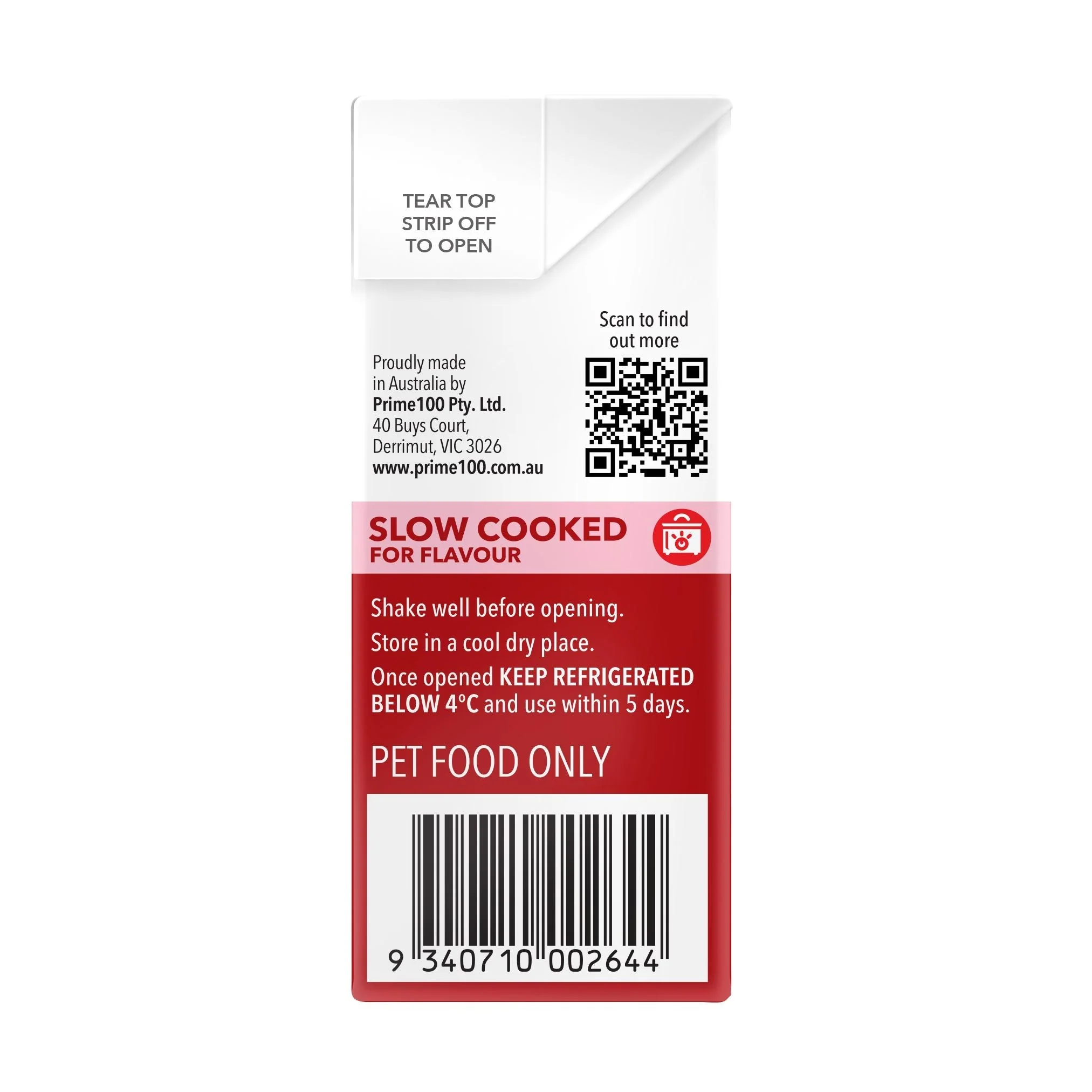 Prime 100 Slow Cooked SPD Beef and Carrot Dog Food 354g - Image 4