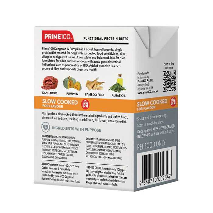 Prime 100 Slow Cooked Kangaroo and Pumpkin Dog Food 354g - Image 6