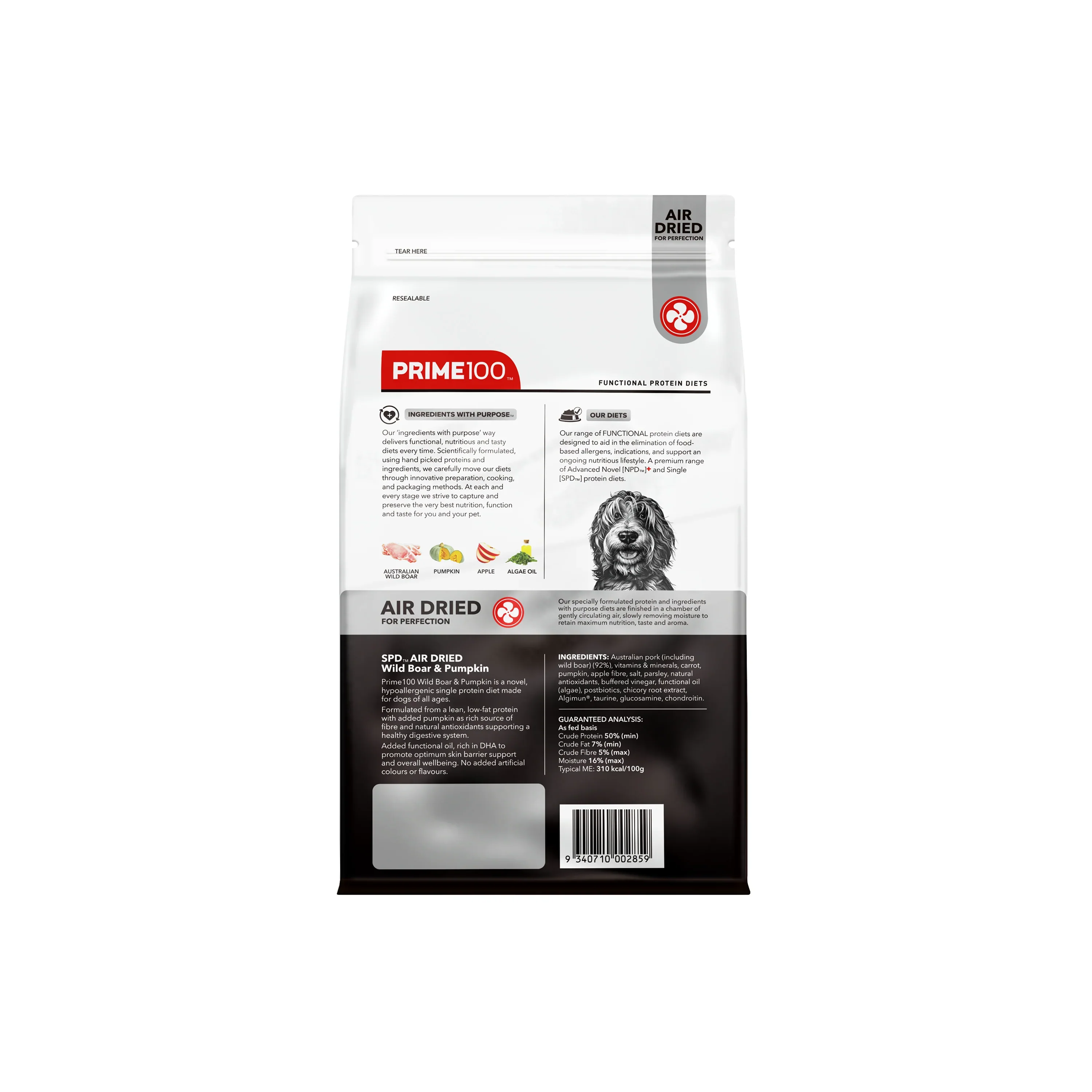 PRIME 100 SPD Air Dried Wild Boar and Pumpkin 120g - Image 5