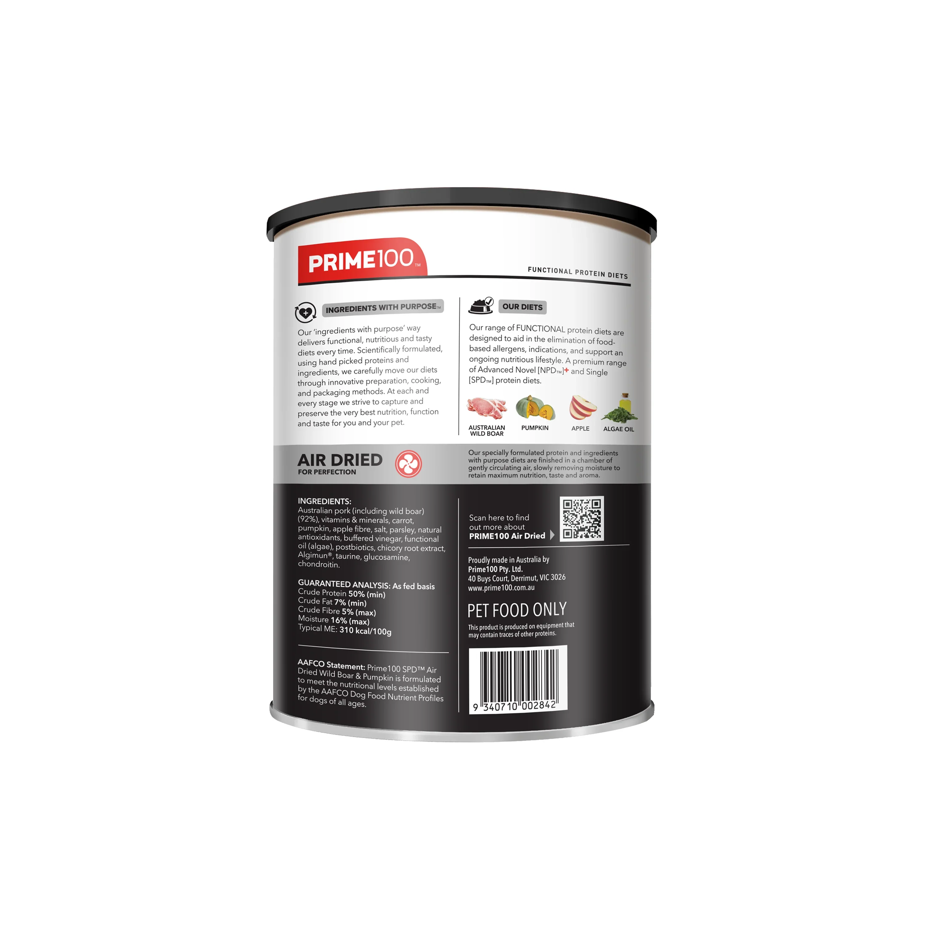 PRIME 100 SPD Air Dried Wild Boar and Pumpkin 600g - Image 3