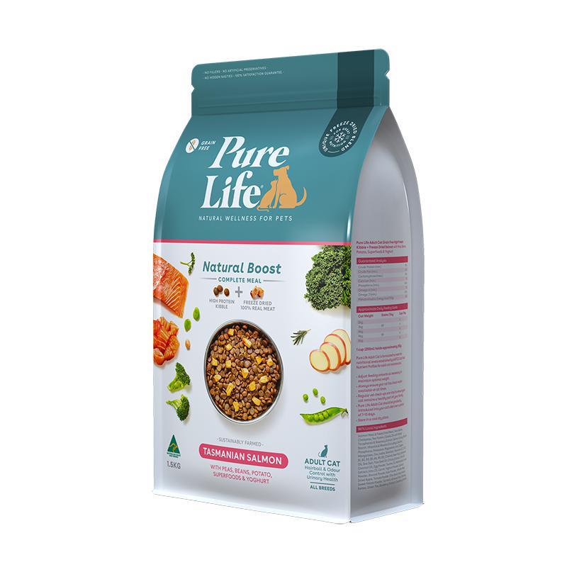 Pure Life Natural Boost Salmon Dry Cat Food 1.5kg - Image 3