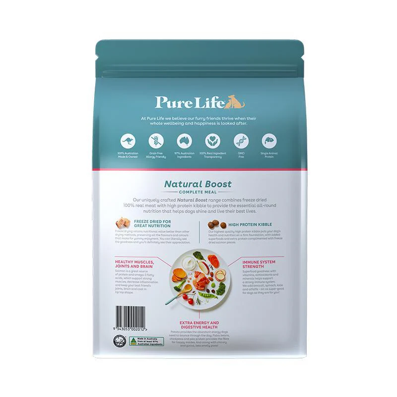 Pure Life Natural Boost Salmon Dry Dog Food 1.8kg - Image 2