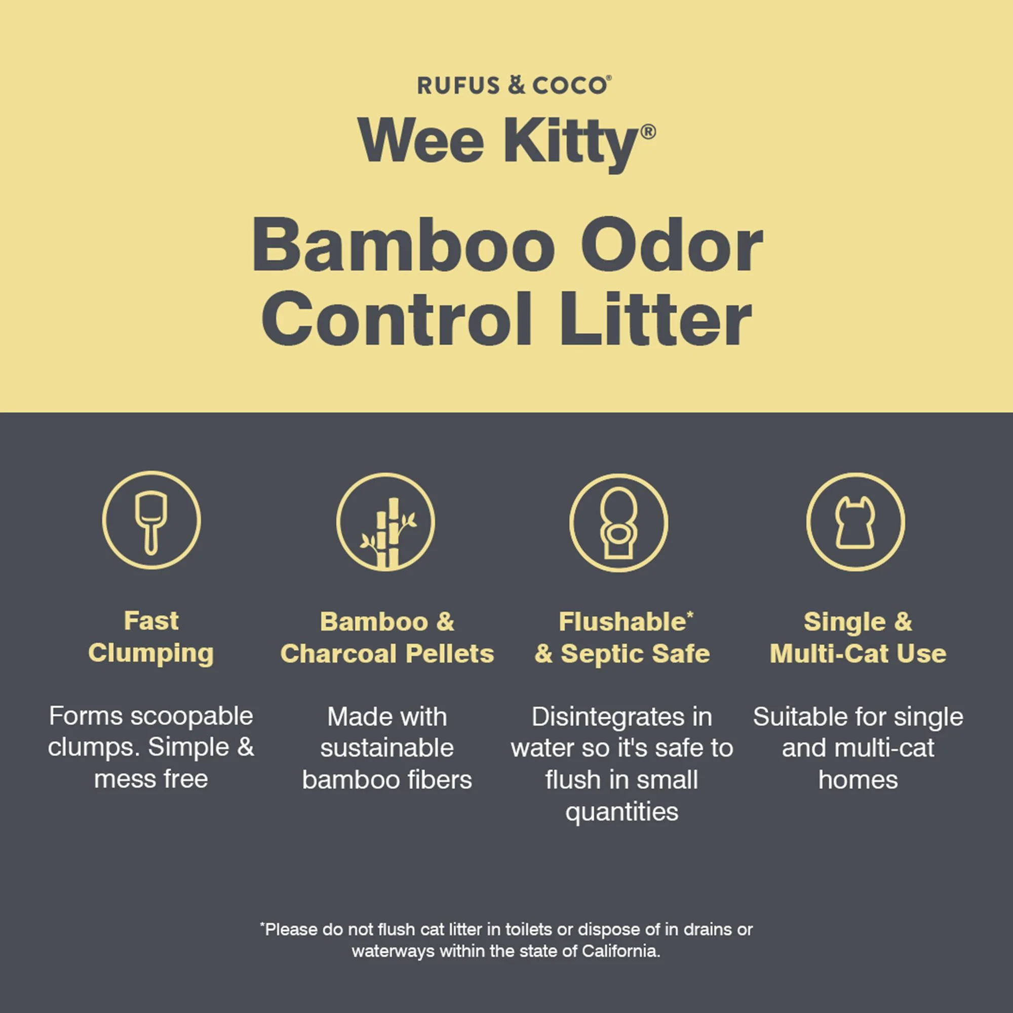 Rufus & Coco Wee Kitty Bamboo Odour Control Clumping Cat Litter 4kg - Image 4