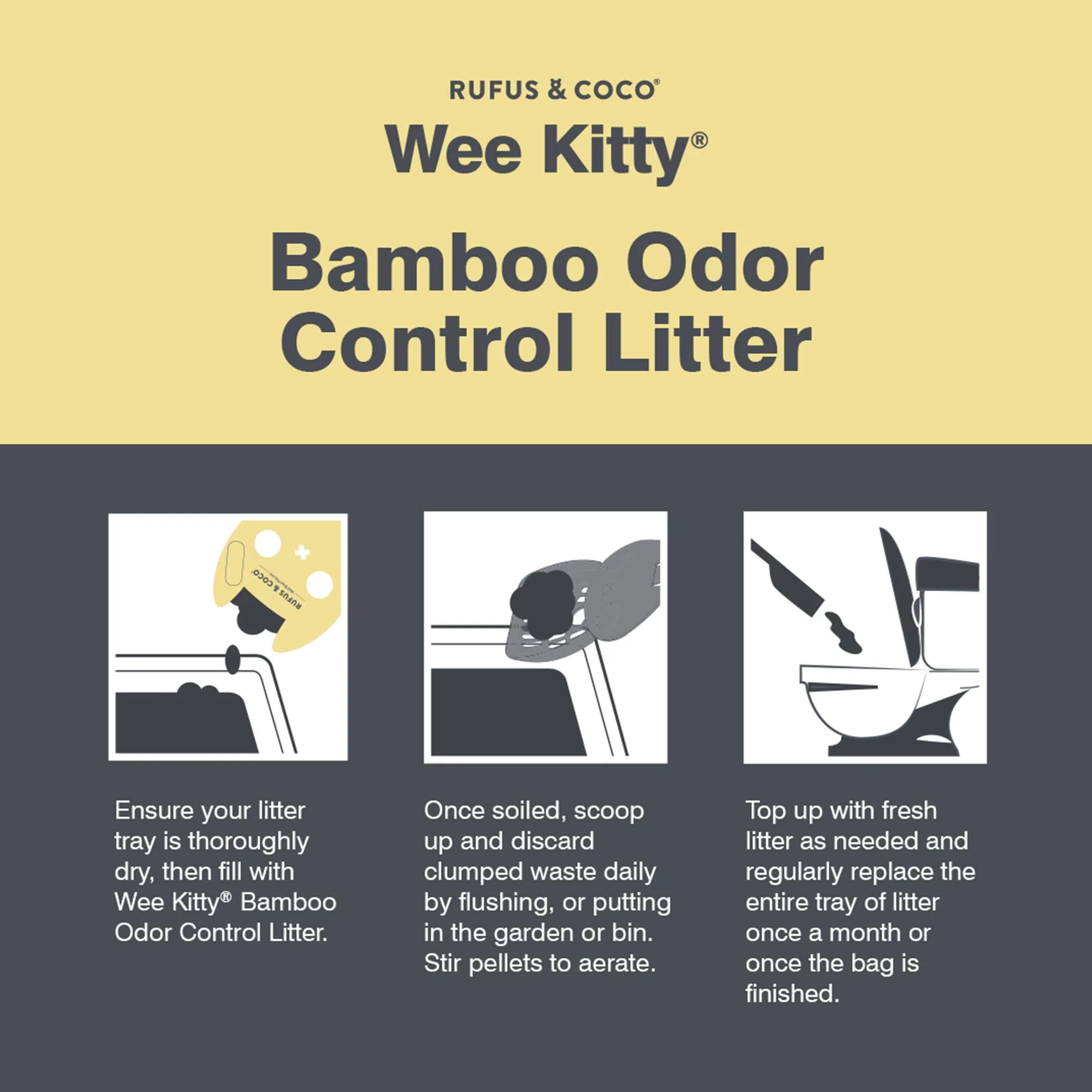 Rufus & Coco Wee Kitty Bamboo Odour Control Clumping Cat Litter 4kg - Image 7