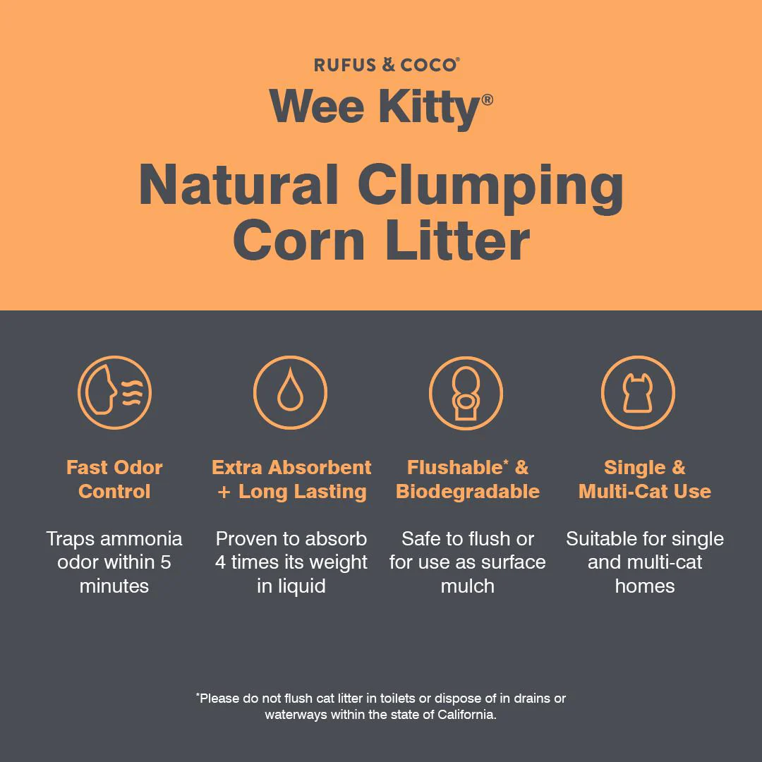 Rufus & Coco Wee Kitty Corn Clumping Cat Litter 4kg - Image 7