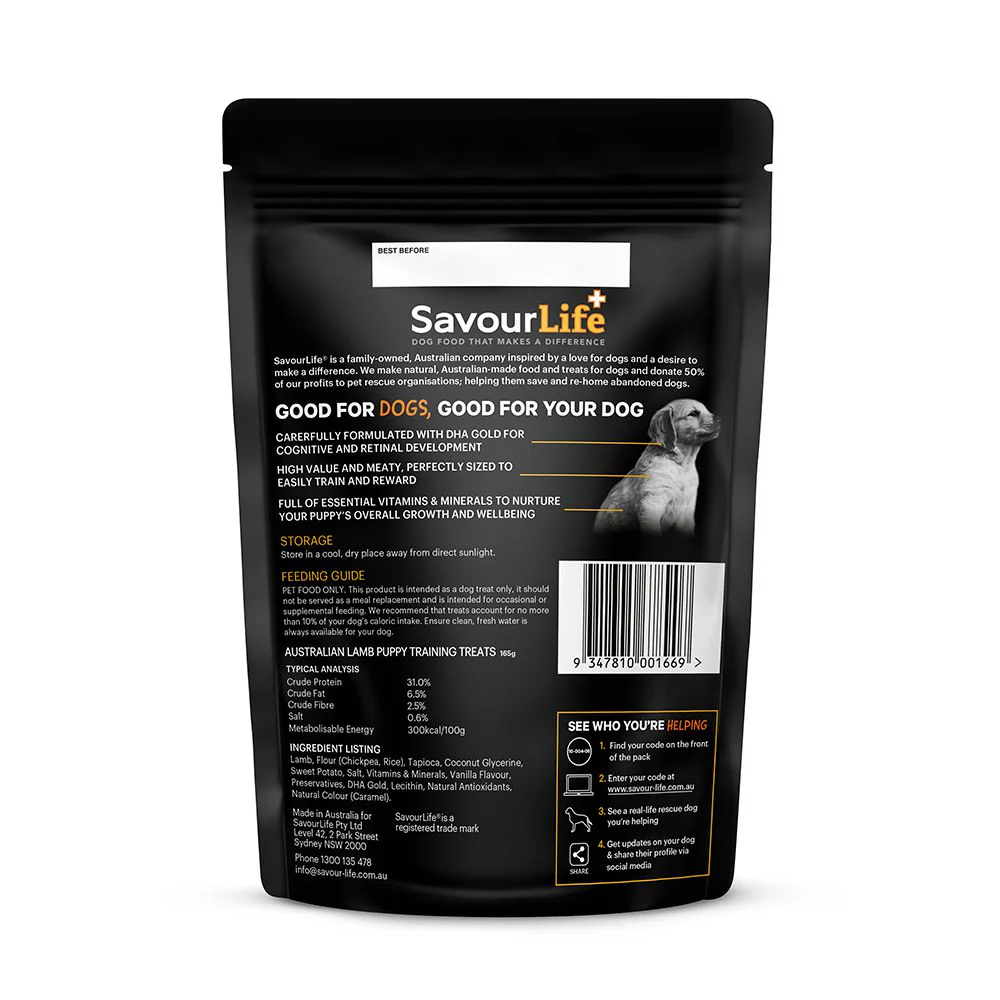 SavourLife Australian Puppy Lamb Training Dog Treats 165g - Image 2
