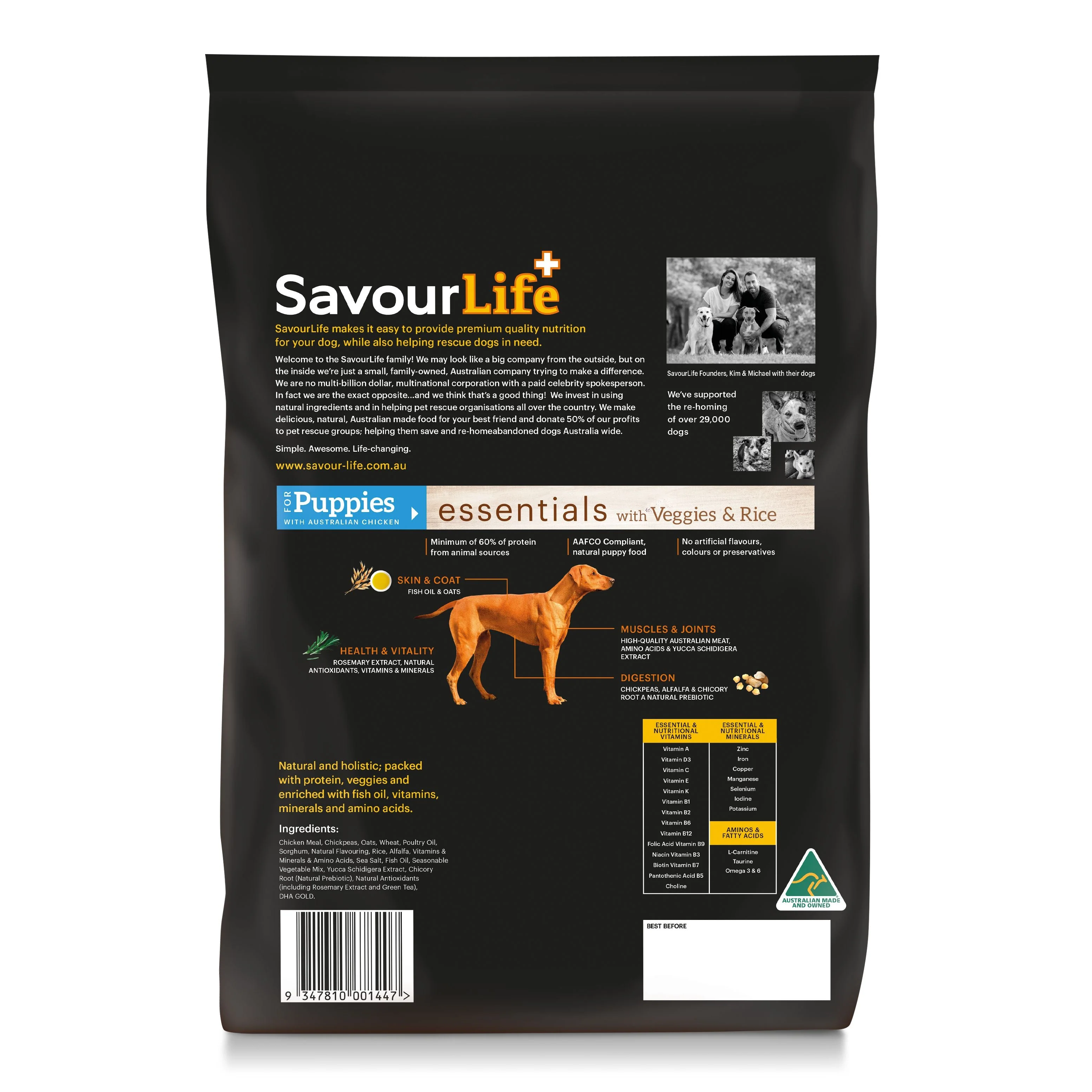 Savourlife Essentials Dry Puppy Food Chicken with Veggies & Rice 3kg - Image 3