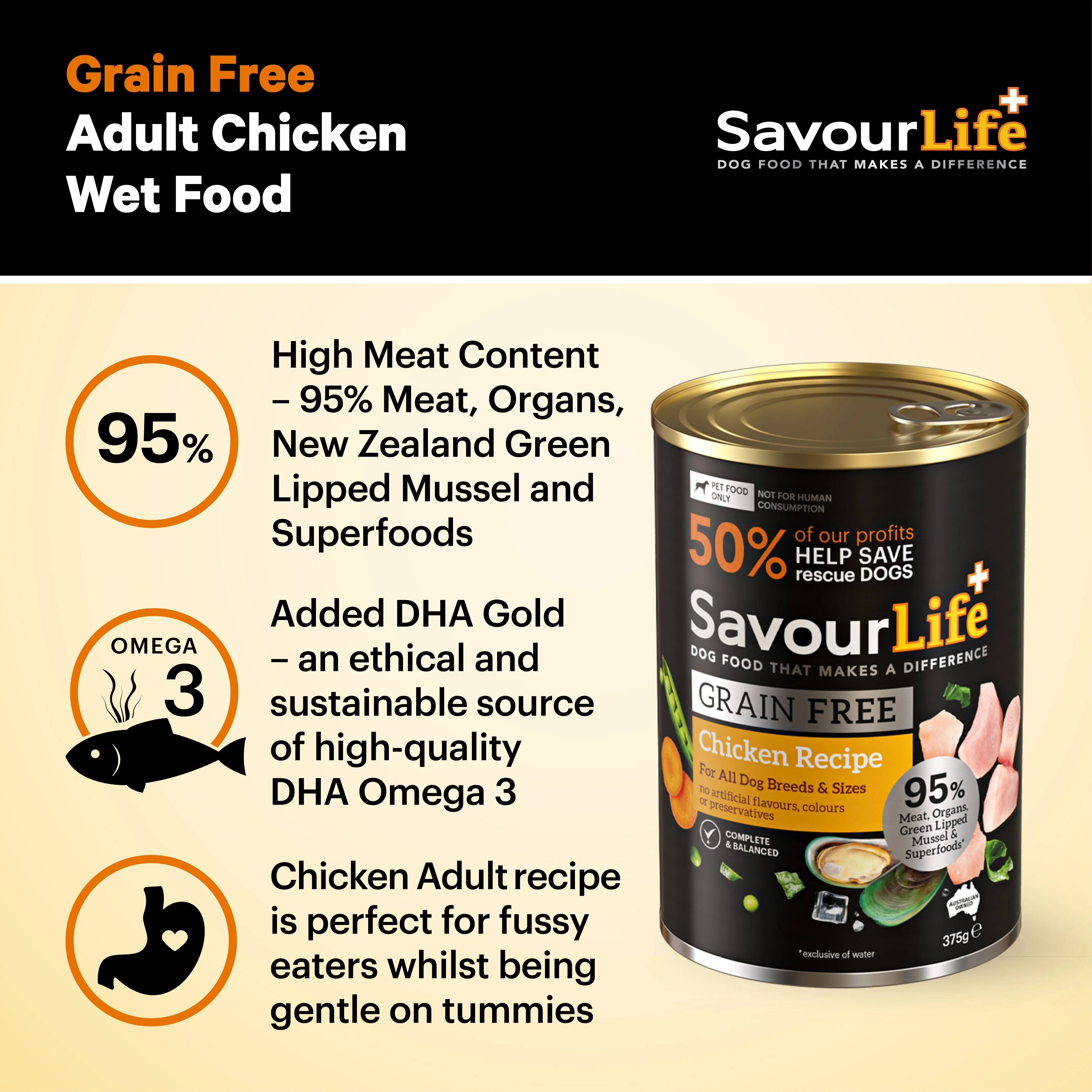 Savourlife Grain Free Chicken Adult Dog Wet Food 375g X12 - Image 11