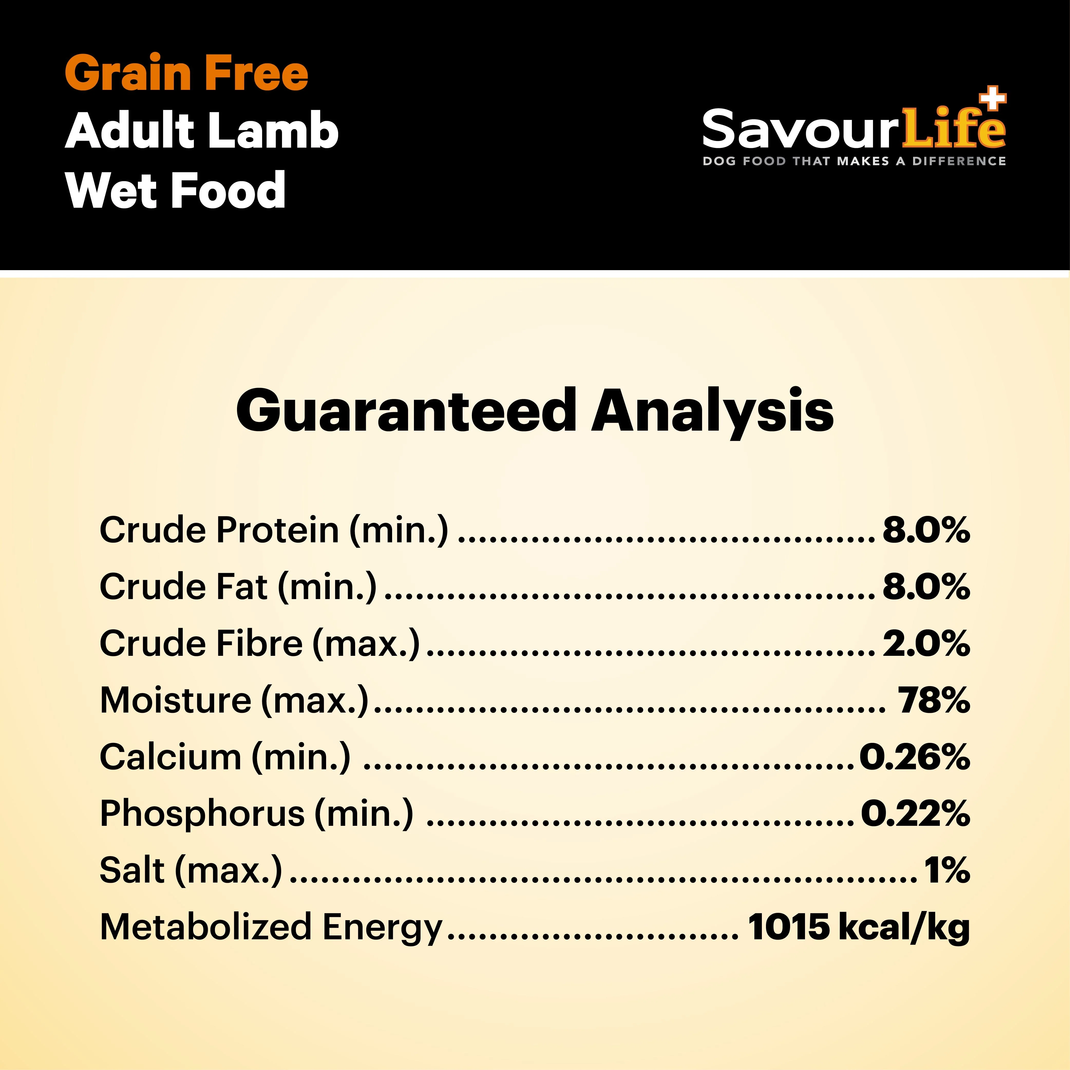 SavourLife Grain Free Lamb Adult Dog Wet Food 375g - Image 9