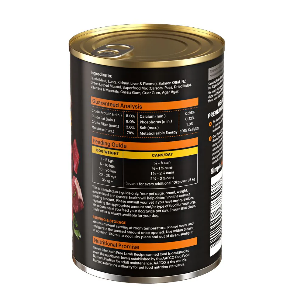 SavourLife Grain Free Lamb Adult Dog Wet Food 375g X12 - Image 8
